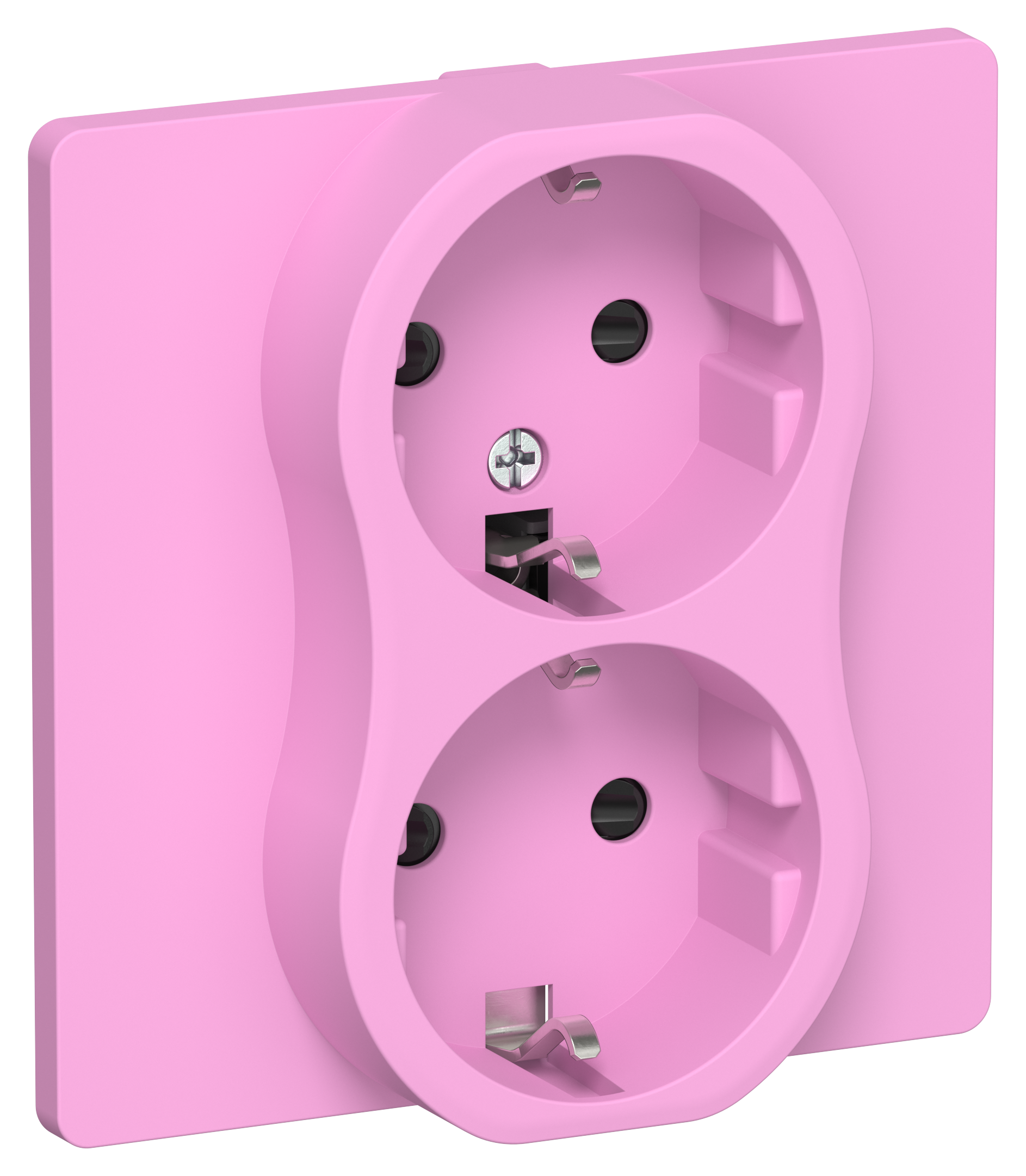 FLITE Розетка 2-местная с заземлением с защитными шторками безвинтовое крепление 16А в сборе РСш12-1-К-ФлПр пурпурный IEK
