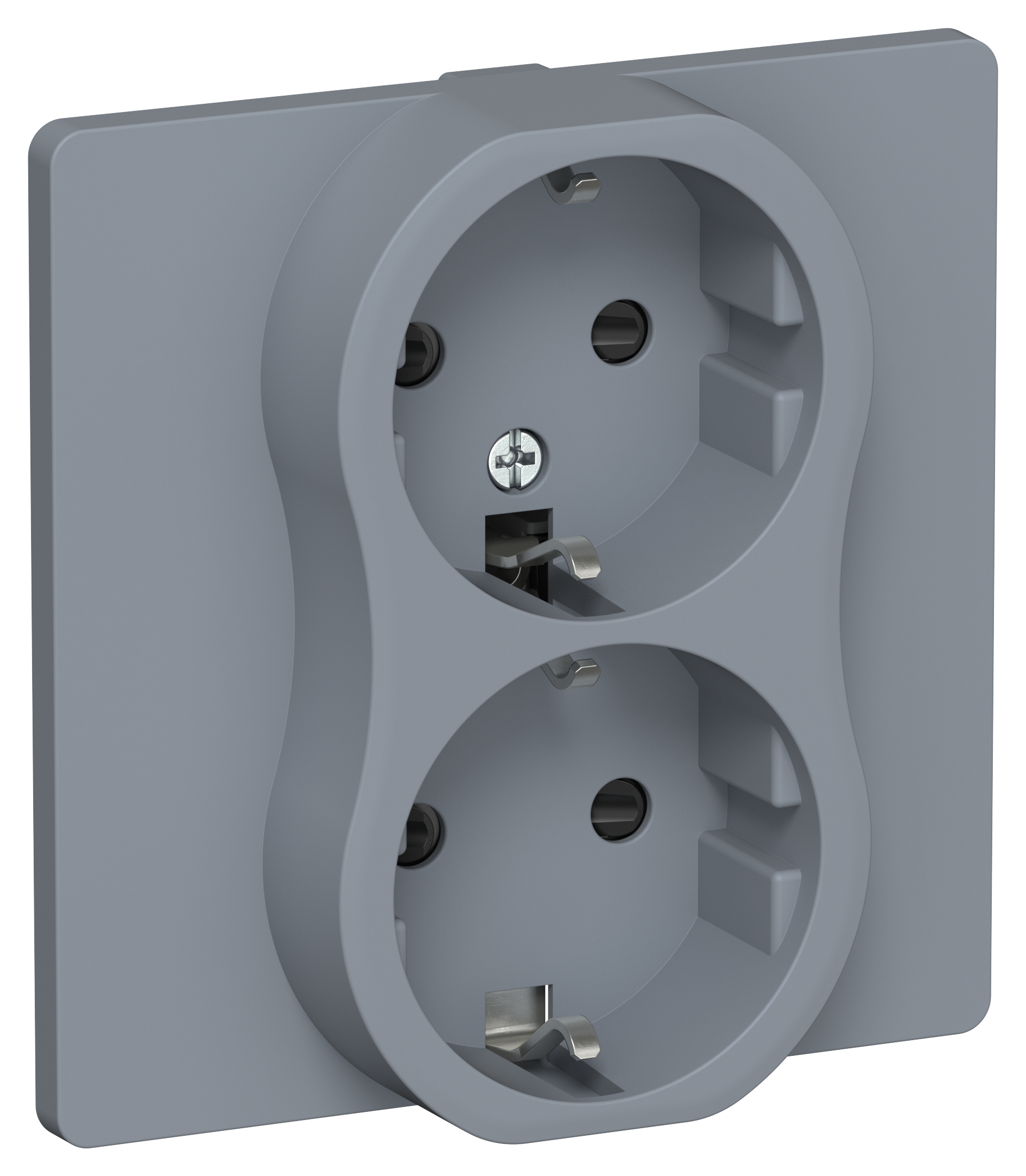 FLITE Розетка 2-местная с заземлением с защитными шторками 16А в сборе РСш12-0-К-ФлМ маренго IEK