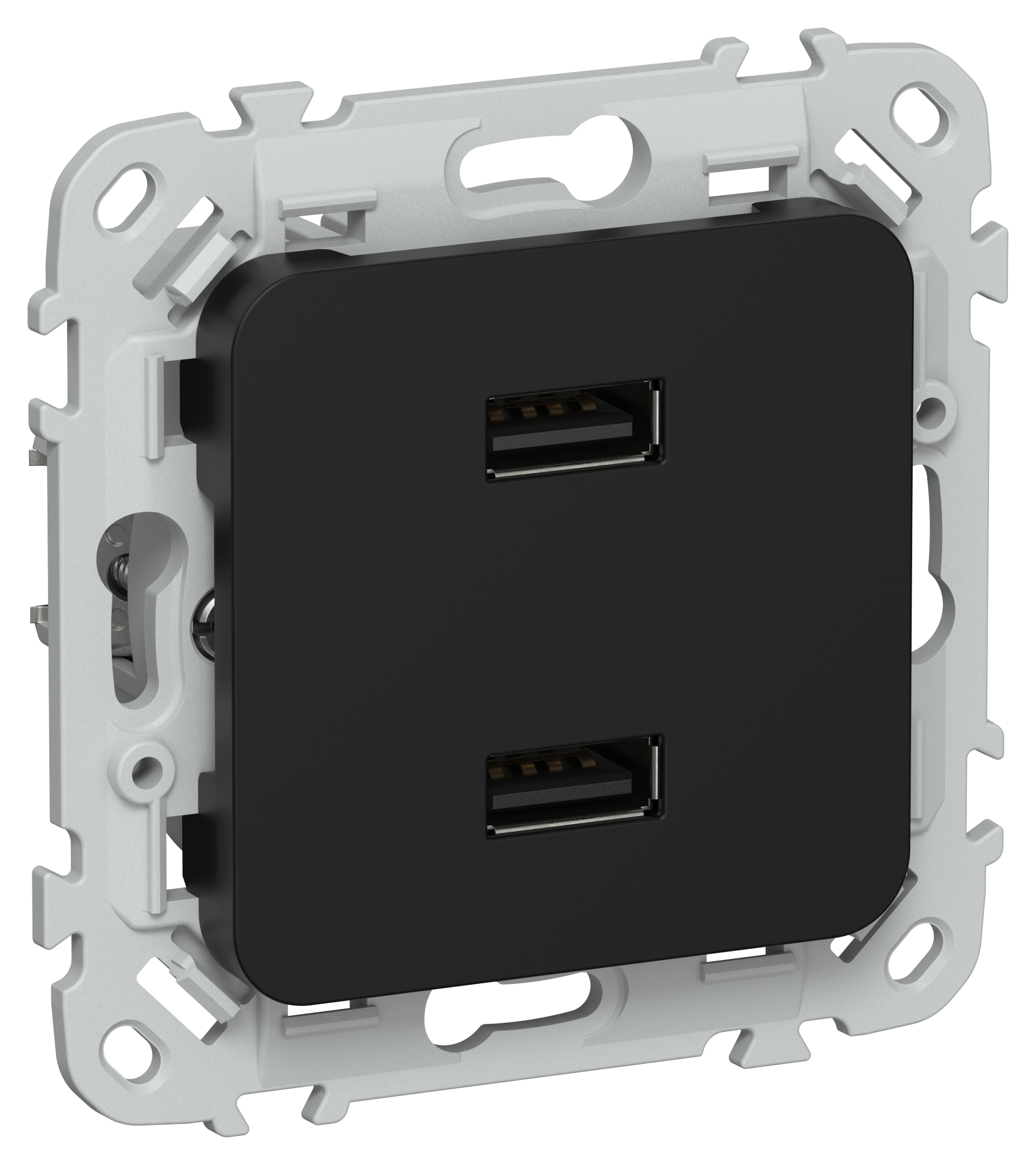 FLITE Розетка USB A+A 3,1А РЮ-2-ФлЧ черный IEK