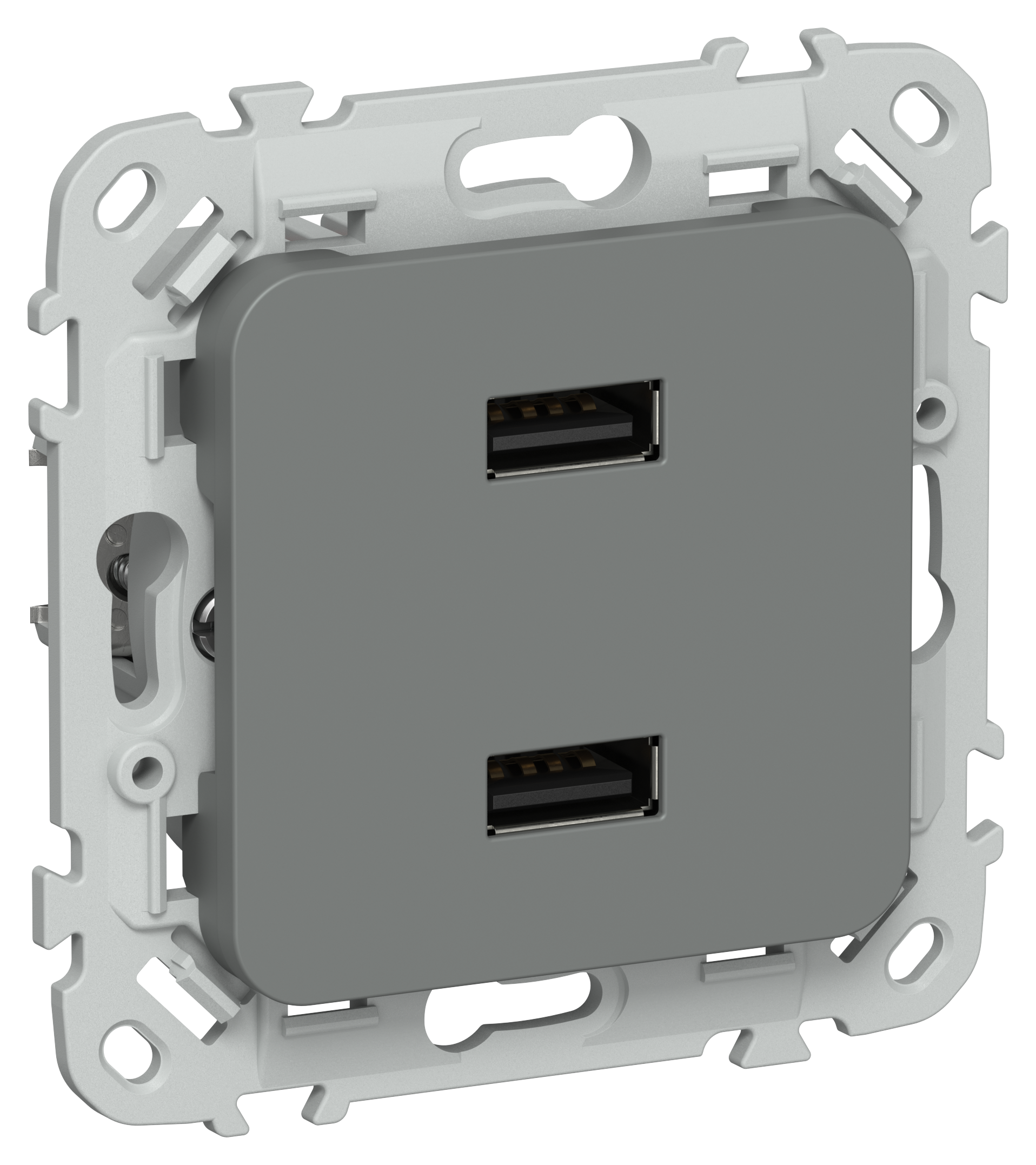 FLITE Розетка USB A+A 3,1А РЮ-2-ФлМА мокрый асфальт IEK