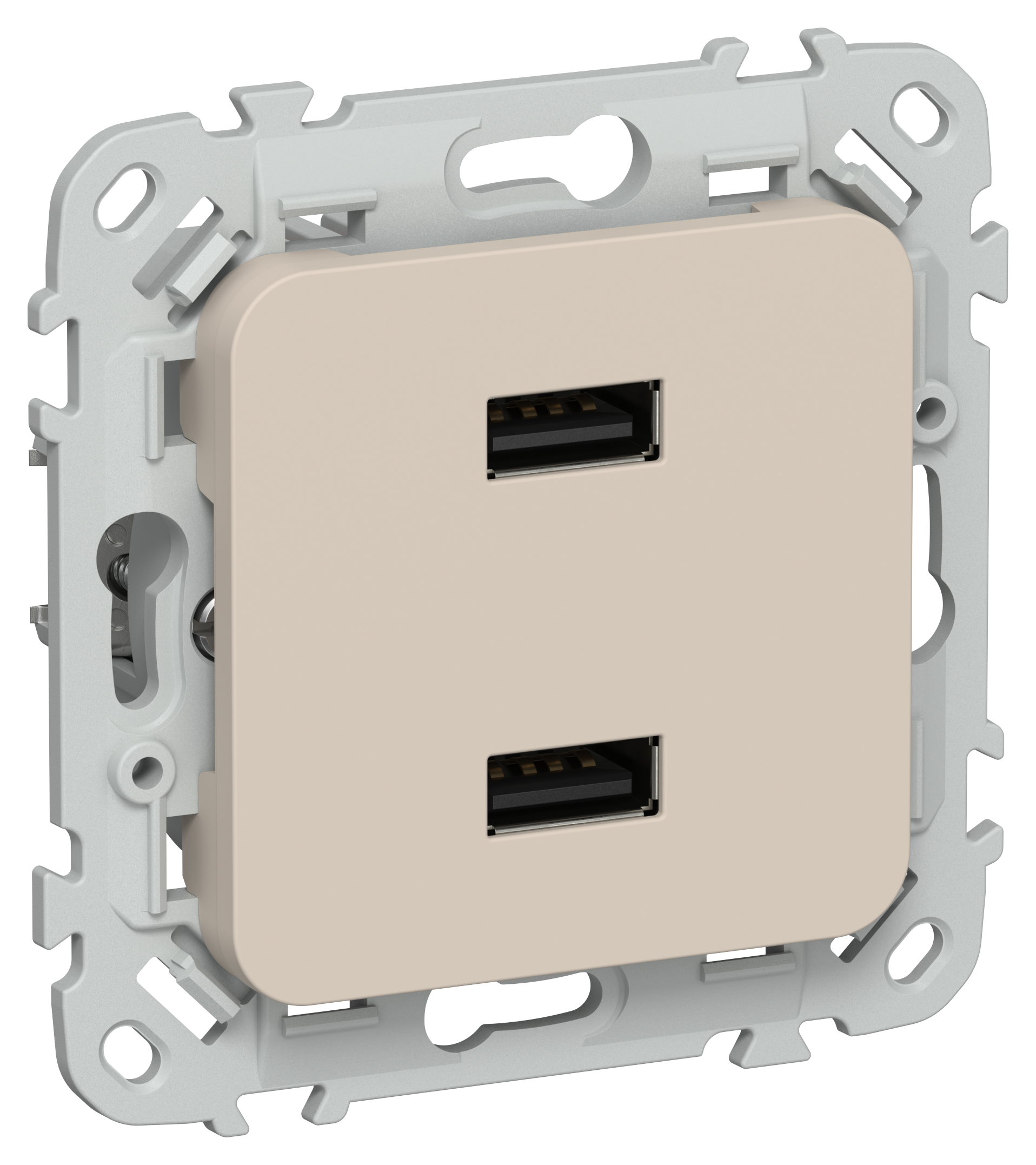 FLITE Розетка USB A+A 3,1А РЮ-2-ФлЛ льняной IEK