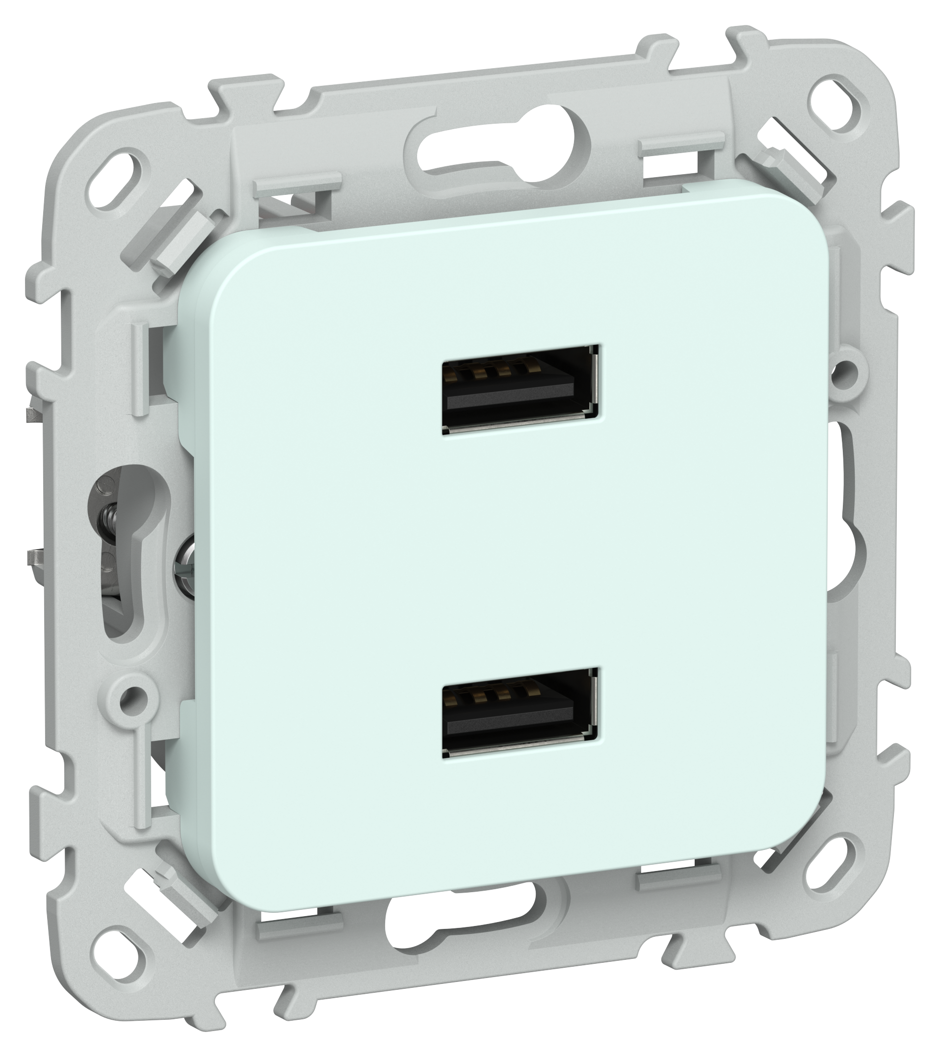 FLITE Розетка USB A+A 3,1А РЮ-2-ФлХЛ холодный лед IEK