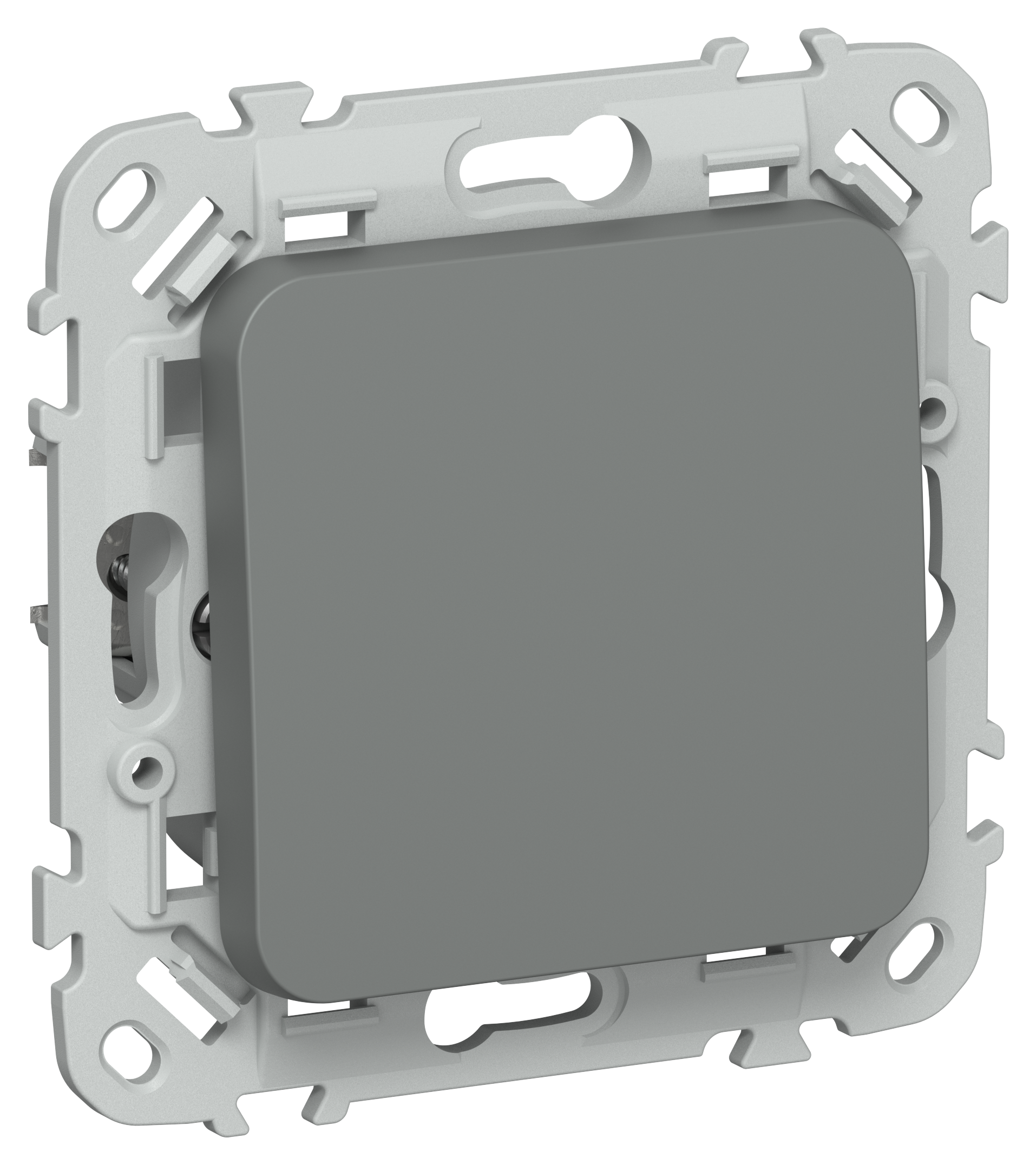 FLITE Выключатель 1-клавишный 10А ВС11-1-0-ФлМА мокрый асфальт IEK