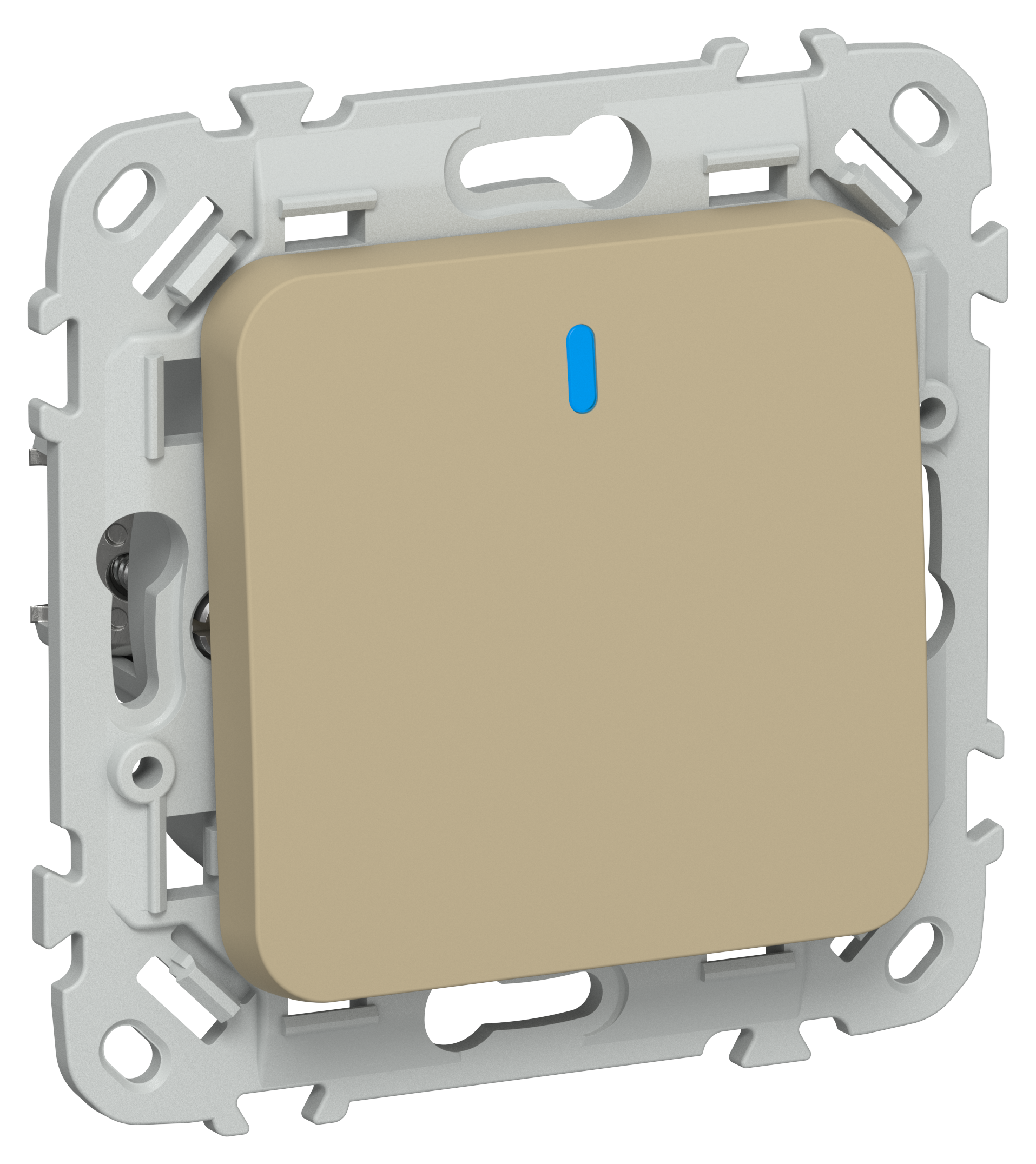 FLITE Выключатель 1-клавишный с индикацией 10А ВС11-1-1-ФлХ хаки IEK