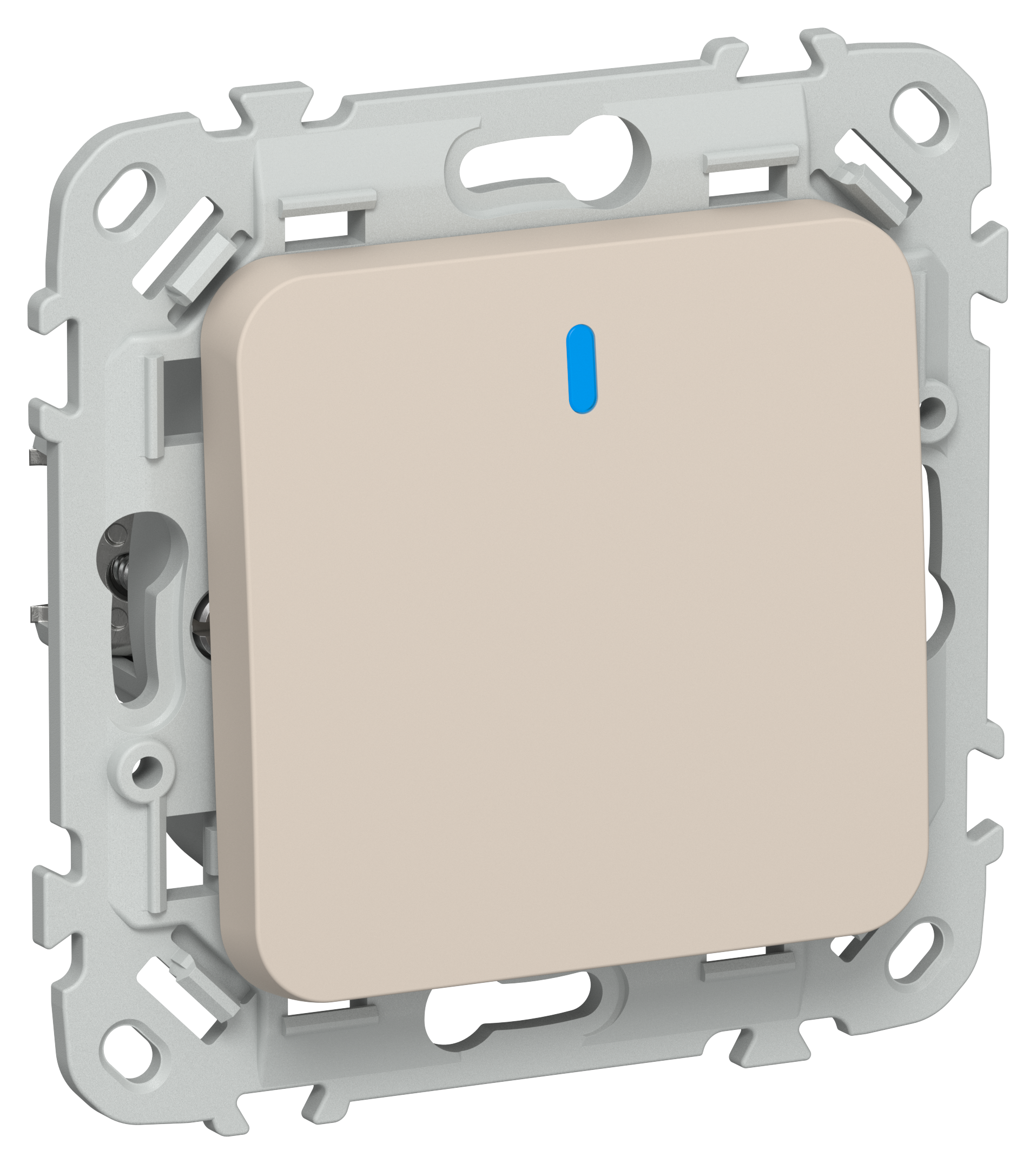 FLITE Выключатель 1-клавишный с индикацией 10А ВС11-1-1-ФлЛ льняной IEK