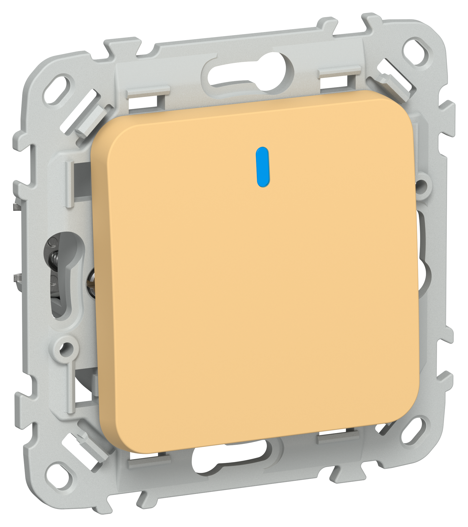 FLITE Выключатель 1-клавишный с индикацией 10А ВС11-1-1-ФлЗ золотарник IEK