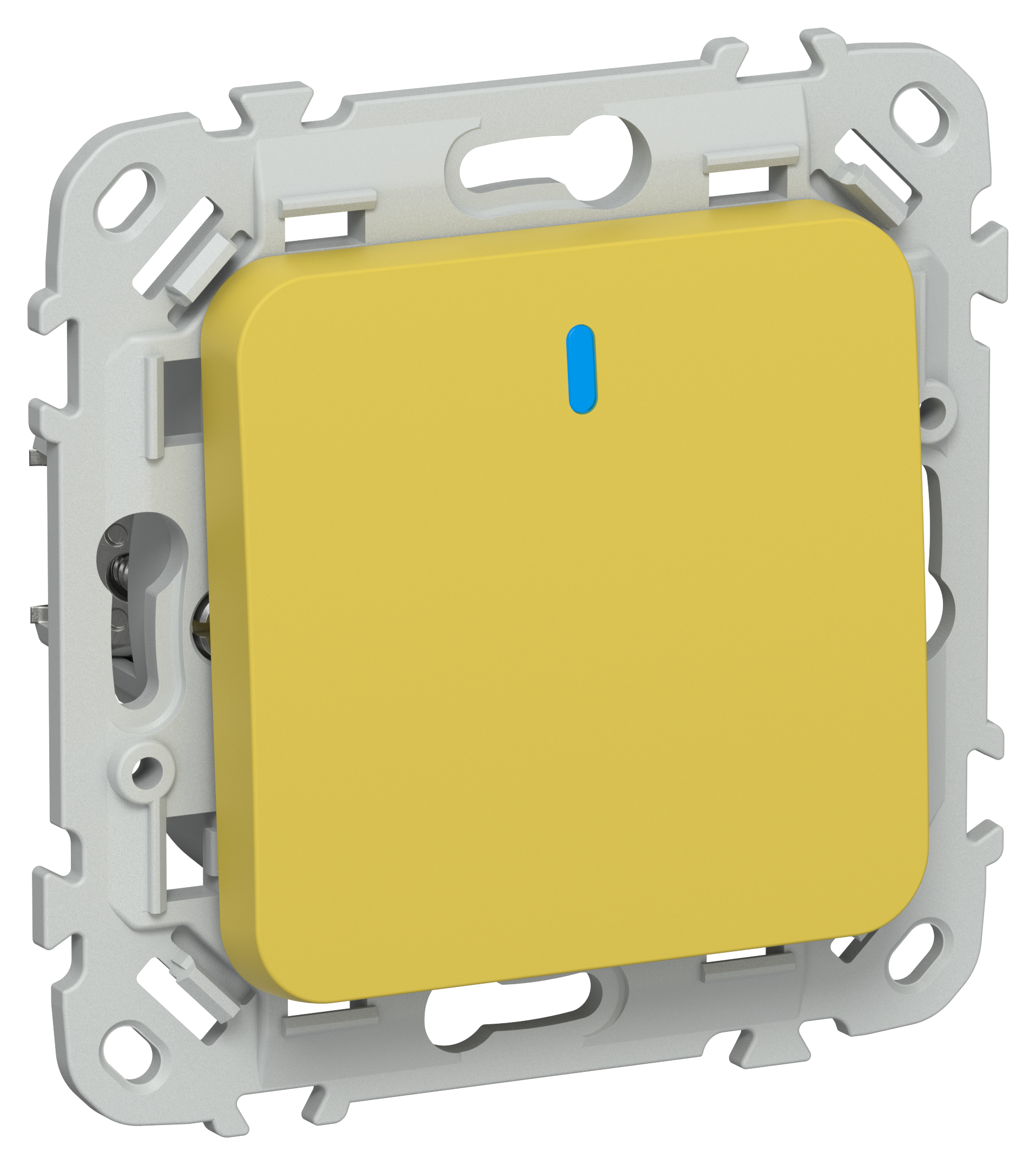 FLITE Выключатель 1-клавишный проходной с индикацией 10А ВС61-1-1-ФлЖК желтый карри IEK