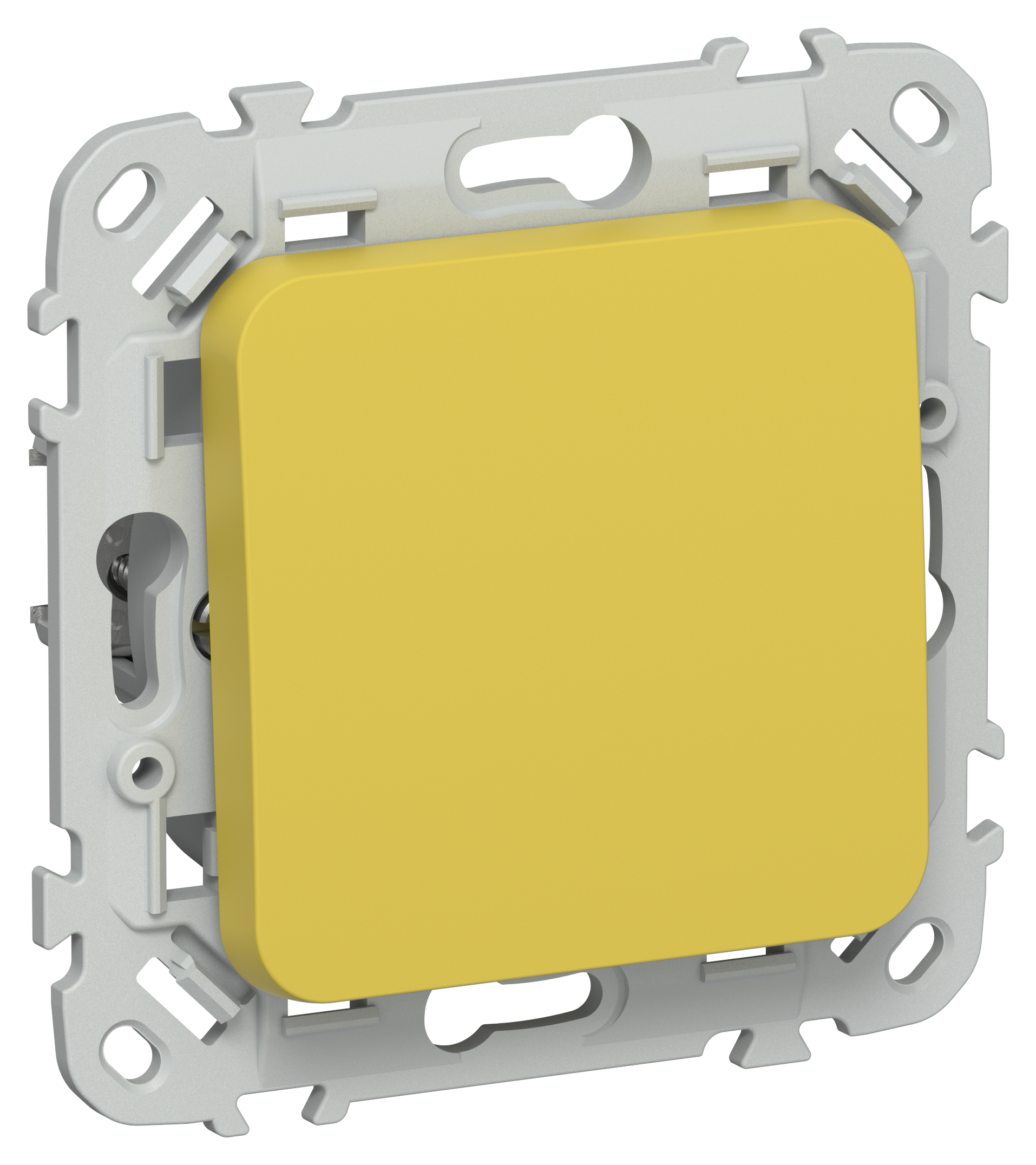 FLITE Выключатель 1-клавишный кнопочный 10А ВС11-2-0-ФлЖК желтый карри IEK