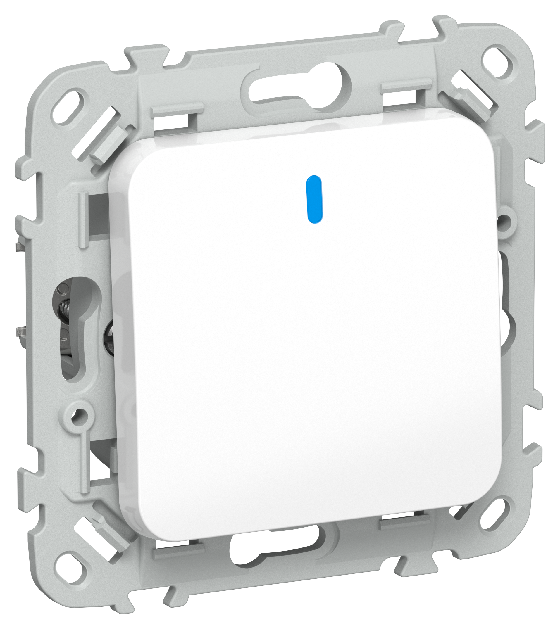 FLITE Выключатель 1-клавишный кнопочный с индикацией 10А ВС11-2-1-ФлБ белый IEK