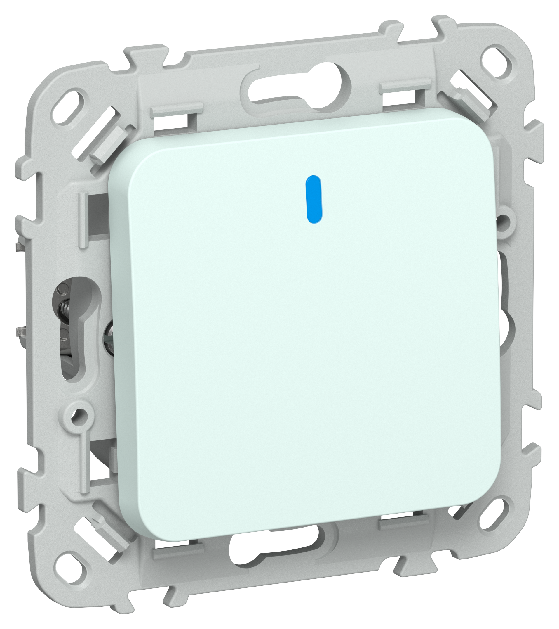 FLITE Выключатель 1-клавишный кнопочный с индикацией 10А ВС11-2-1-ФлХЛ холодный лед IEK