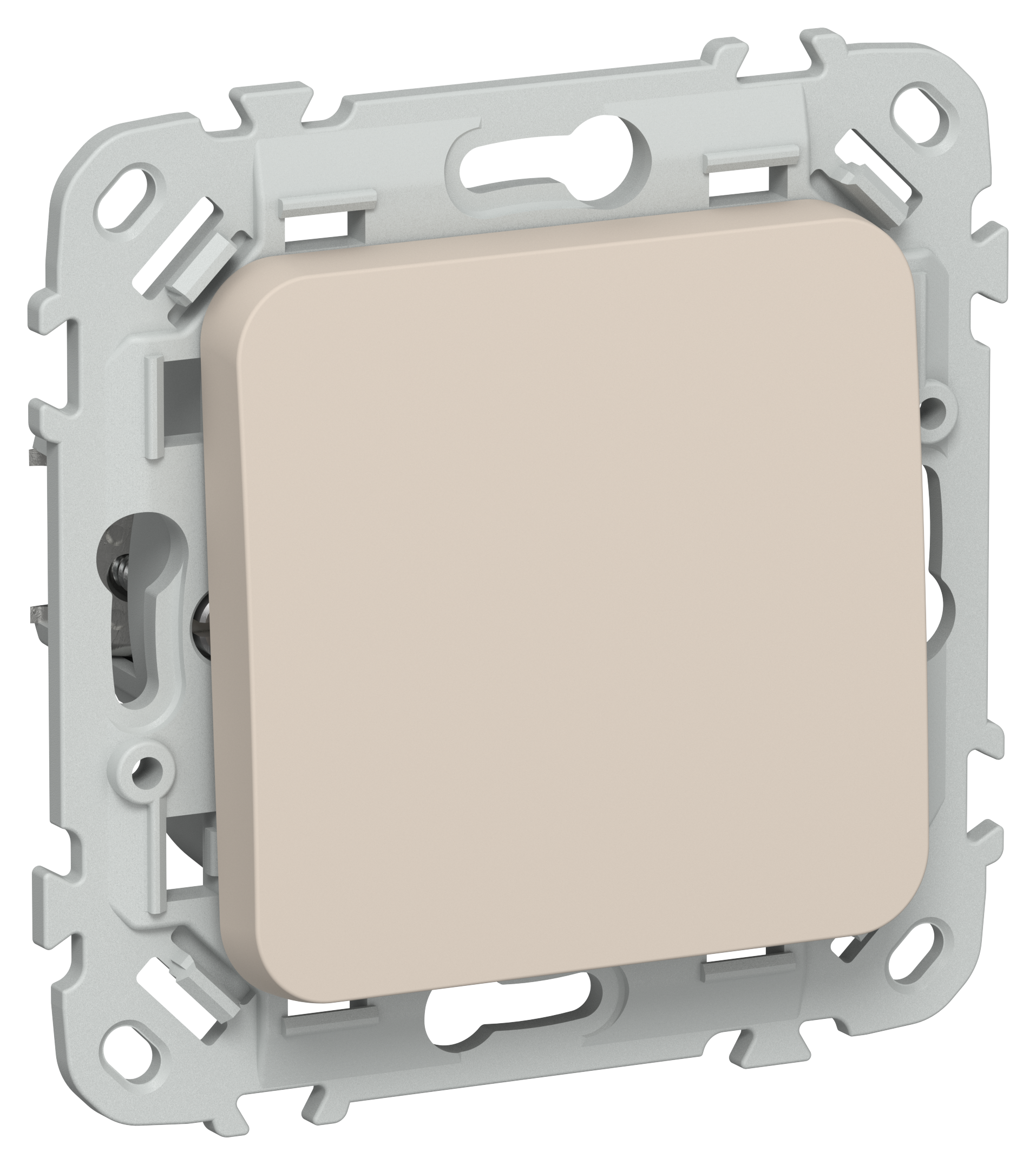 FLITE Выключатель 1-клавишный кнопочный проходной 10А ВС61-2-0-ФлЛ льняной IEK