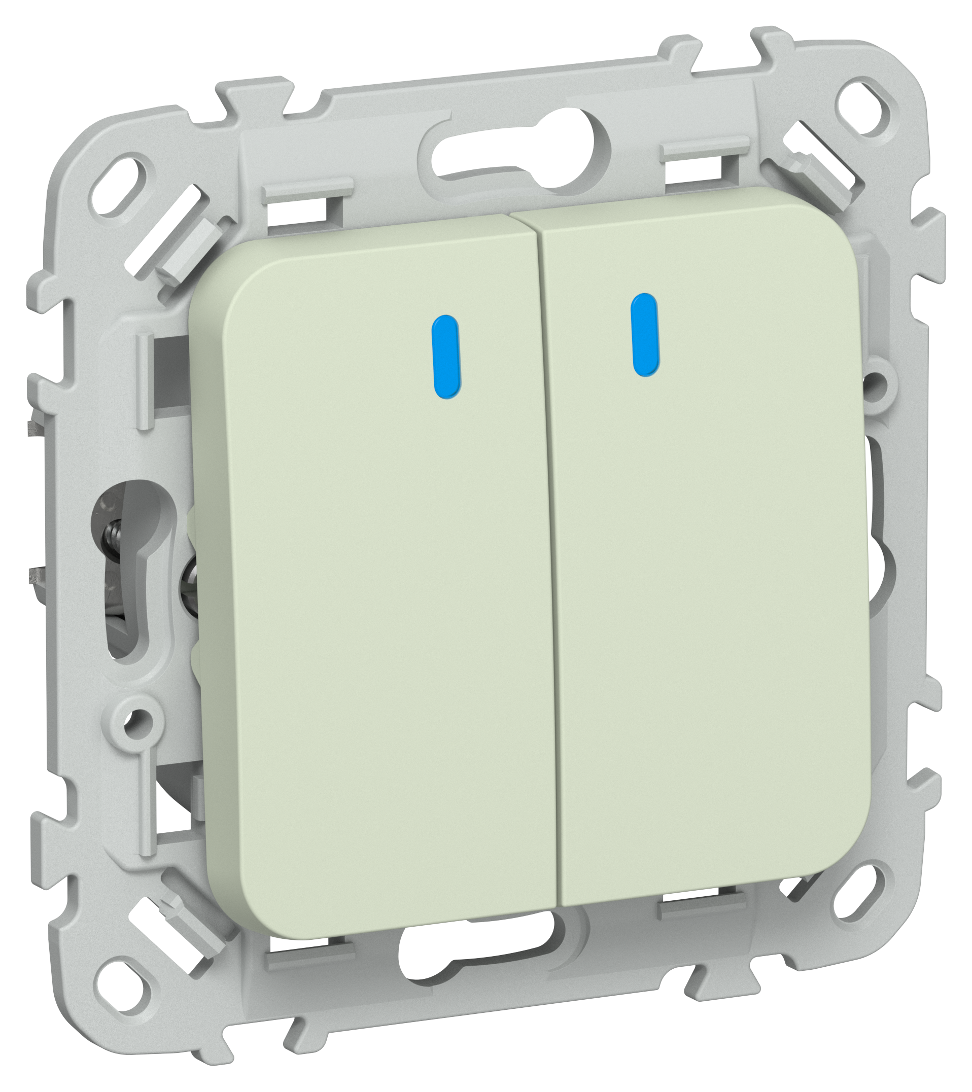 FLITE Выключатель 2-клавишный проходной с индикацией 10А ВС62-1-1-ФлП панг IEK