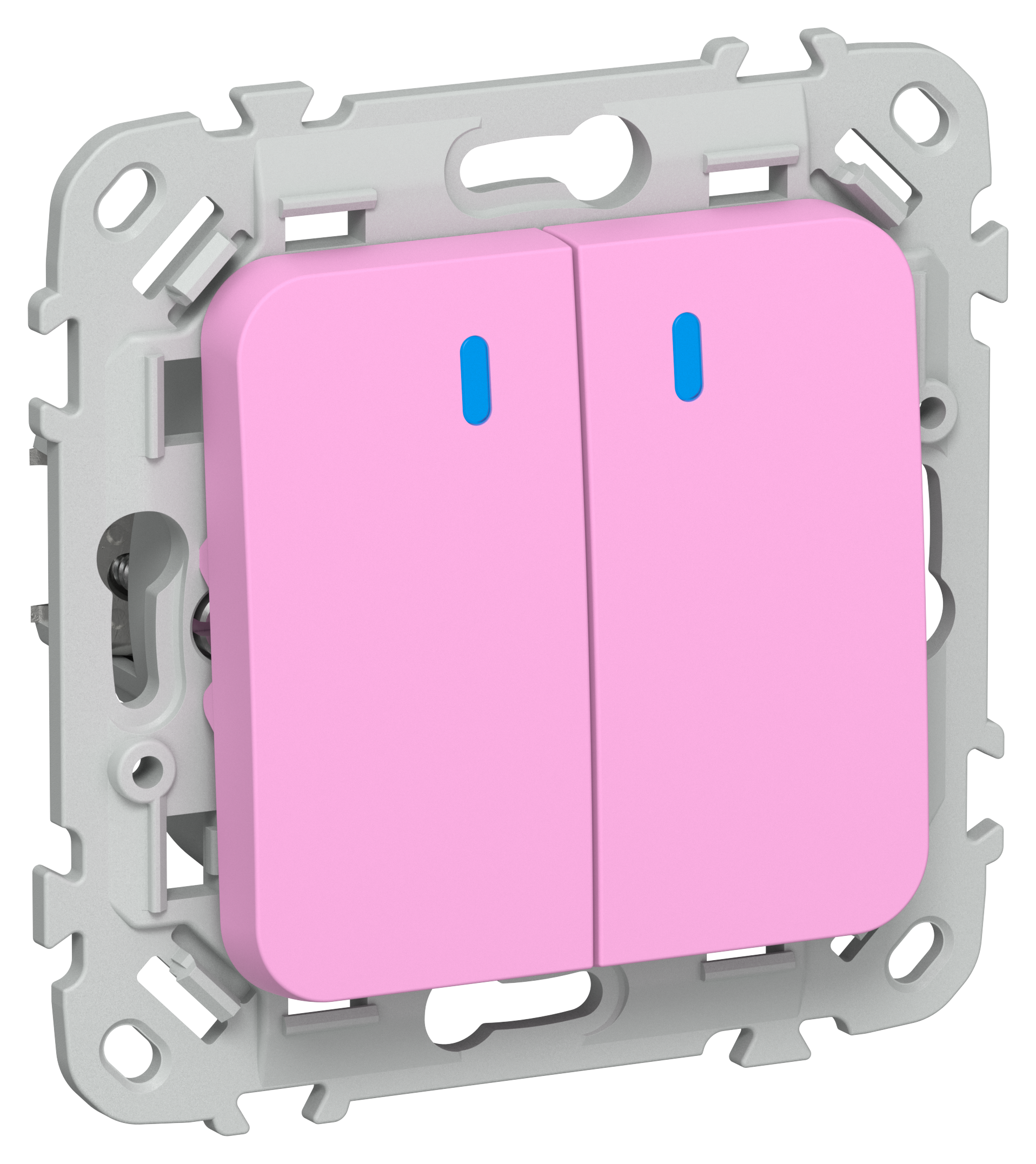 FLITE Выключатель 2-клавишный проходной с индикацией 10А ВС62-1-1-ФлПр пурпурный IEK