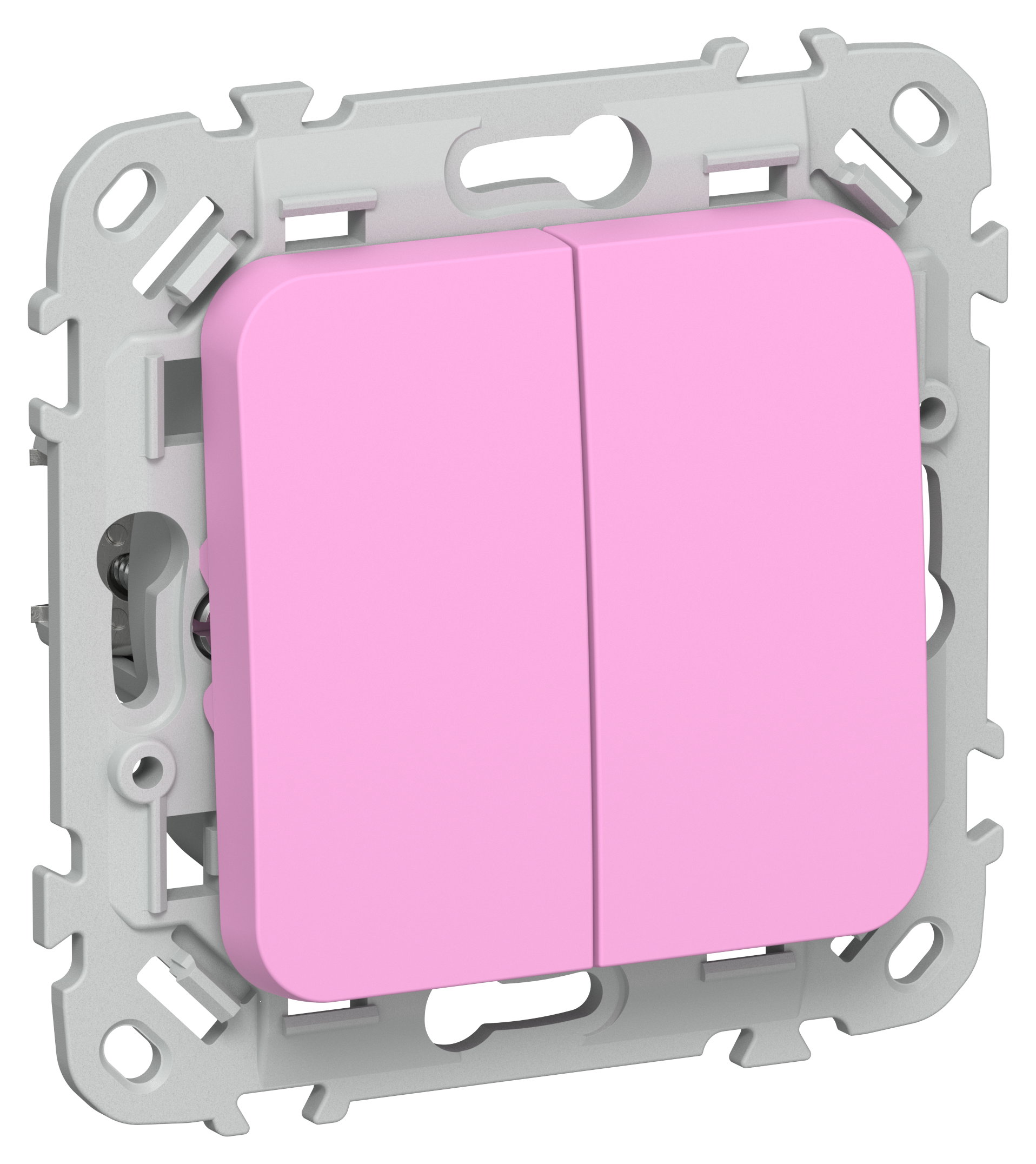 FLITE Выключатель 2-клавишный кнопочный проходной 10А ВС62-2-0-ФлПр пурпурный IEK