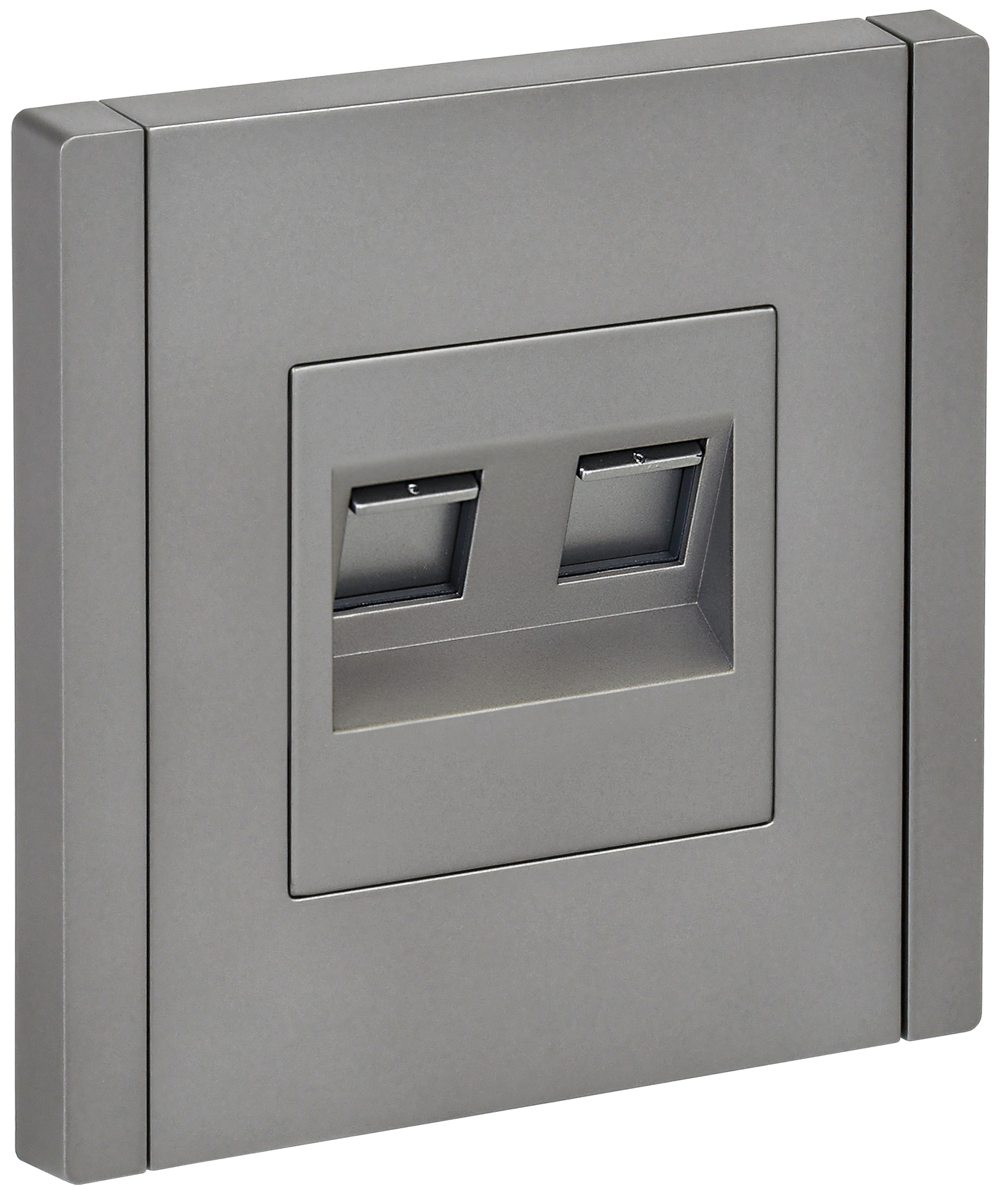 FORTE&PIANO Розетка компьютерная двойная RJ45 кат.5E FP533 сталь IEK