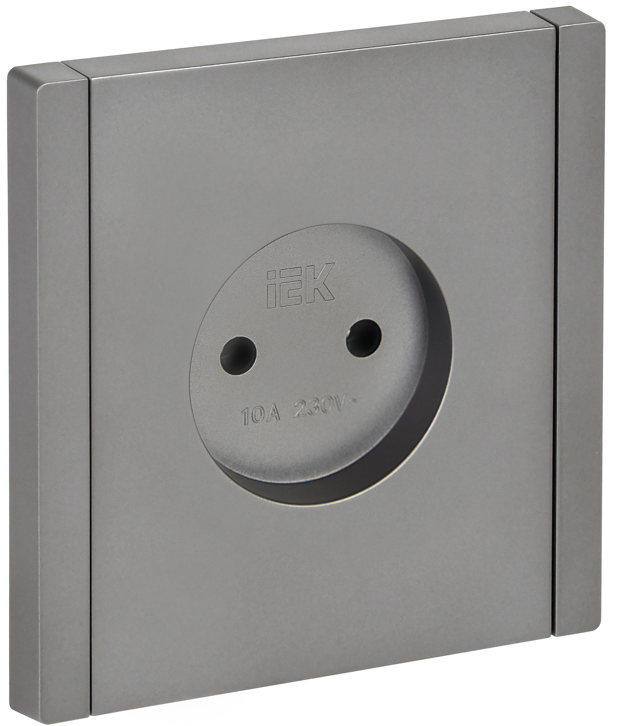 FORTE&PIANO Розетка 1-местная без заземления без защитных шторок винтовое крепление 10А FP518 сталь IEK