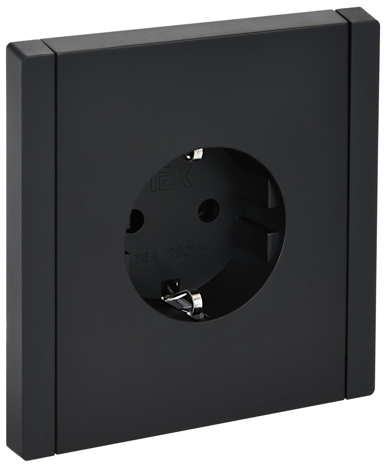 FORTE&PIANO Розетка 1-местная с заземлением без защитных шторок винтовое крепление 16А FP116 черный IEK
