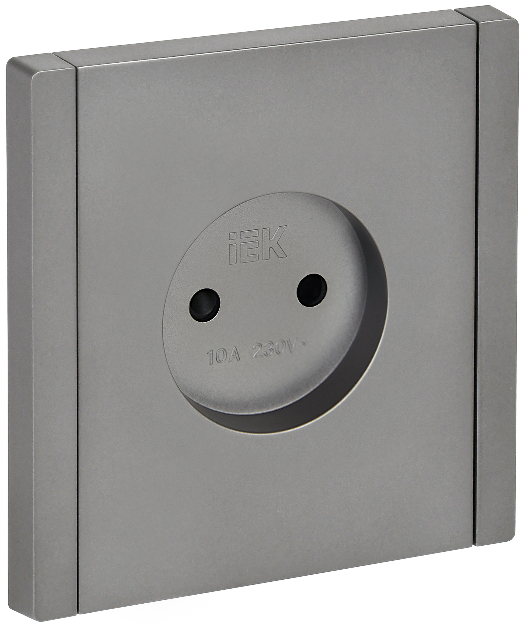 FORTE&PIANO Розетка 1-местная без заземления с защитными шторками винтовое крепление 10А FP517 сталь IEK