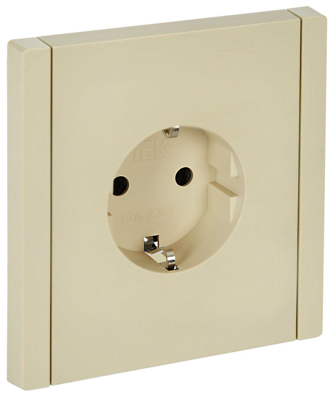 FORTE&PIANO Розетка 1-местная с заземлением с защитными шторками винтовое крепление 16А FP415 ваниль IEK