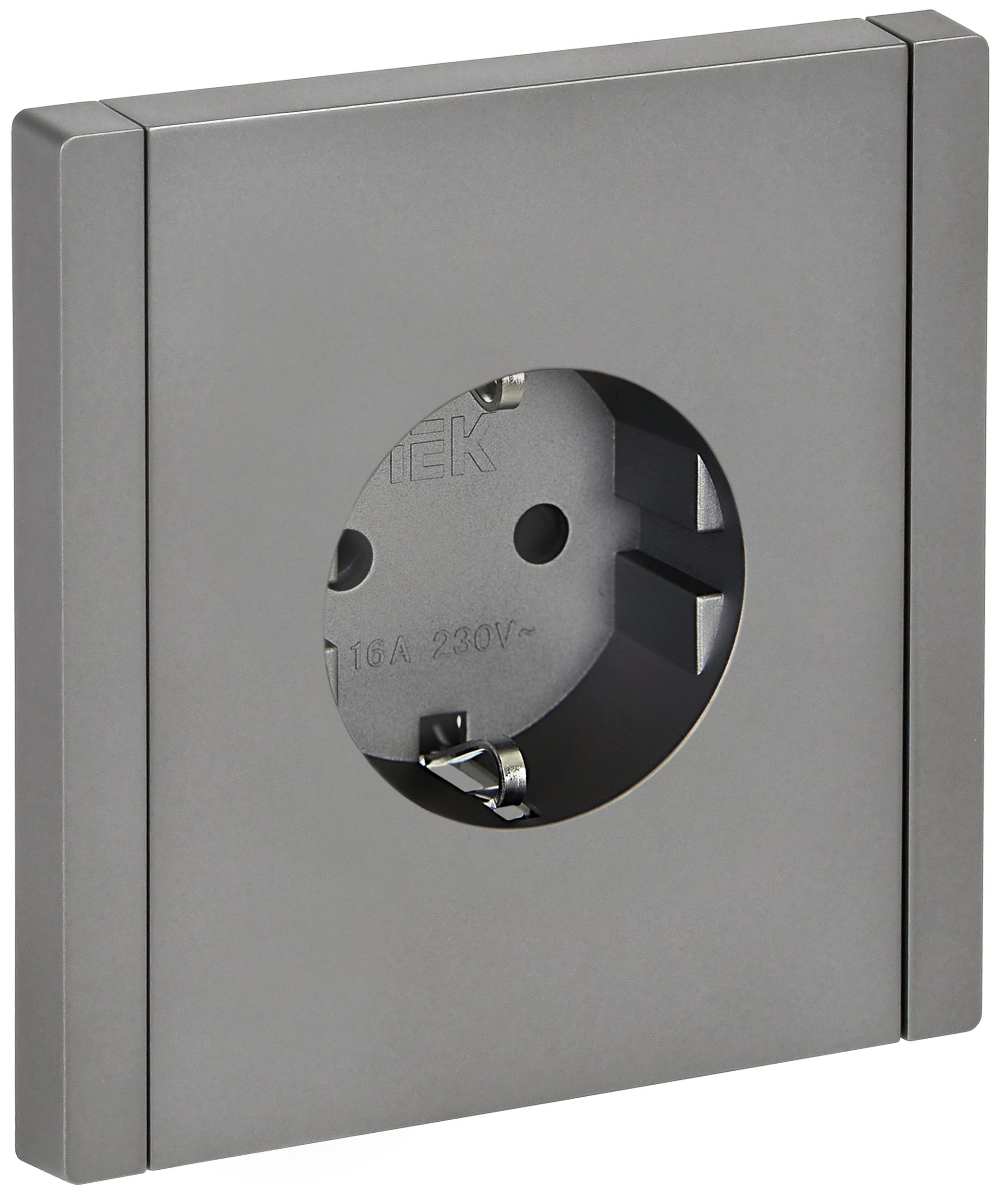 FORTE&PIANO Розетка 1-местная с заземлением с защитными шторками винтовое крепление 16А FP515 сталь IEK