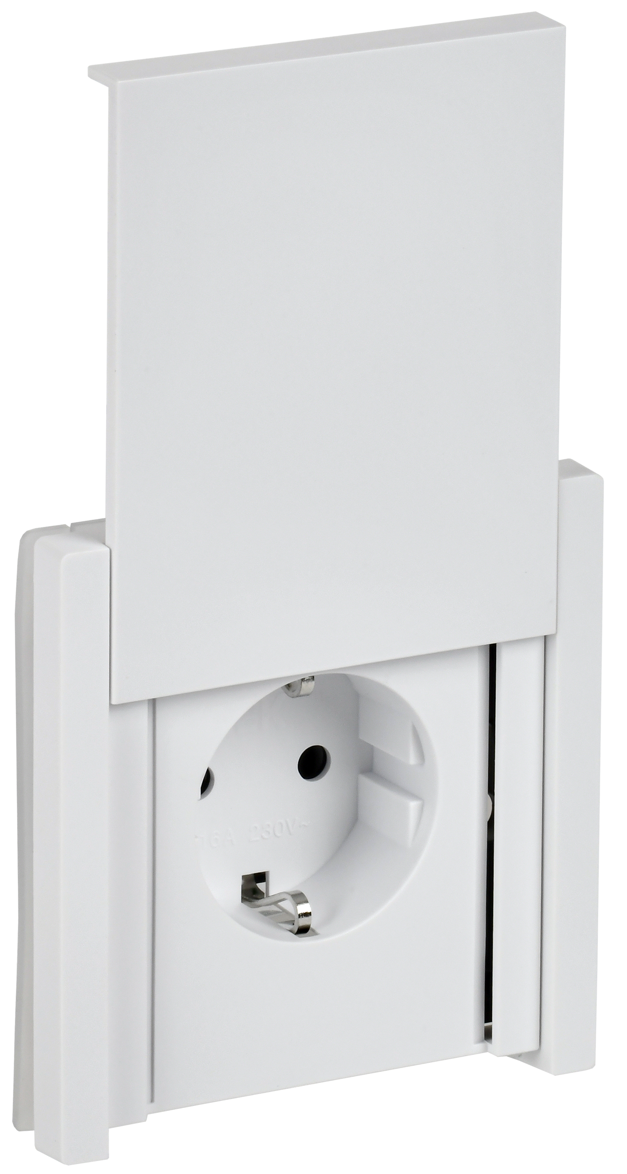 FORTE&PIANO Розетка 1-местная с заземлением с защитными шторками и крышкой безвинтовое крепление 16А IP44 FP219 белый IEK