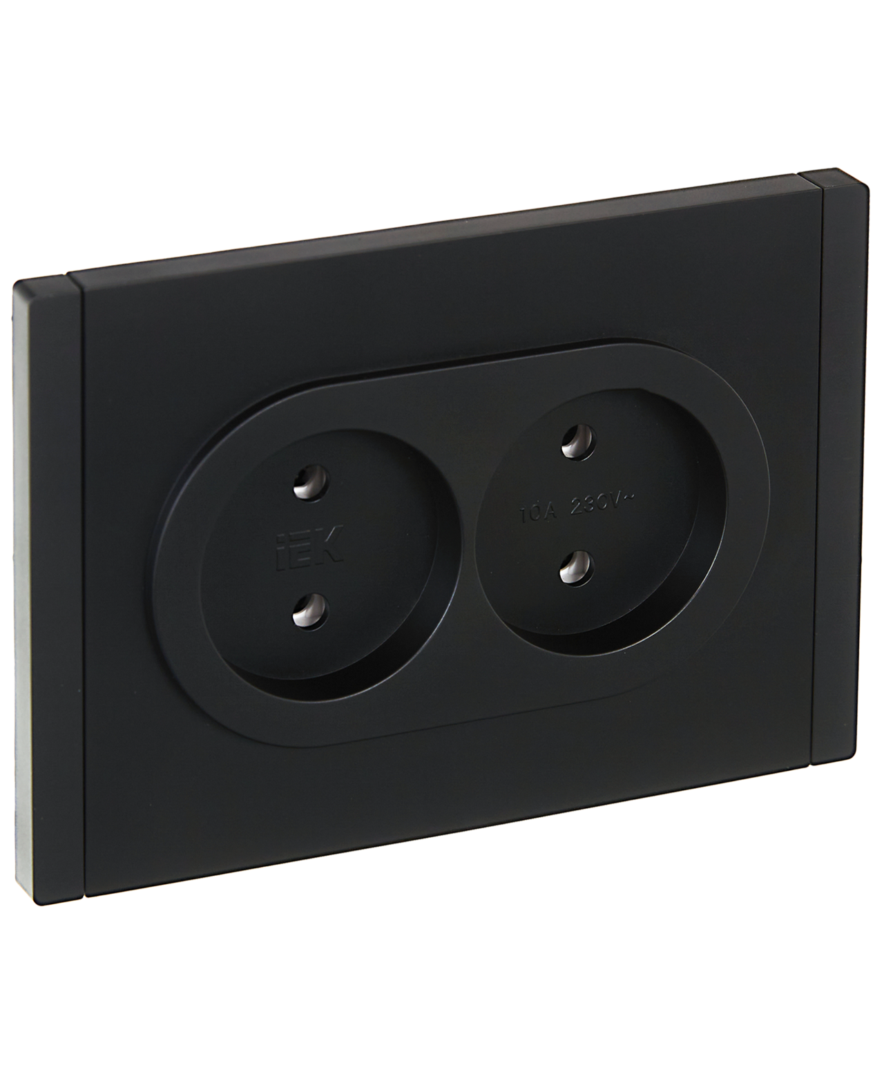 FORTE&PIANO Розетка 2-местная без заземления без защитных шторок безвинтовое крепление 10А FP126 черный IEK