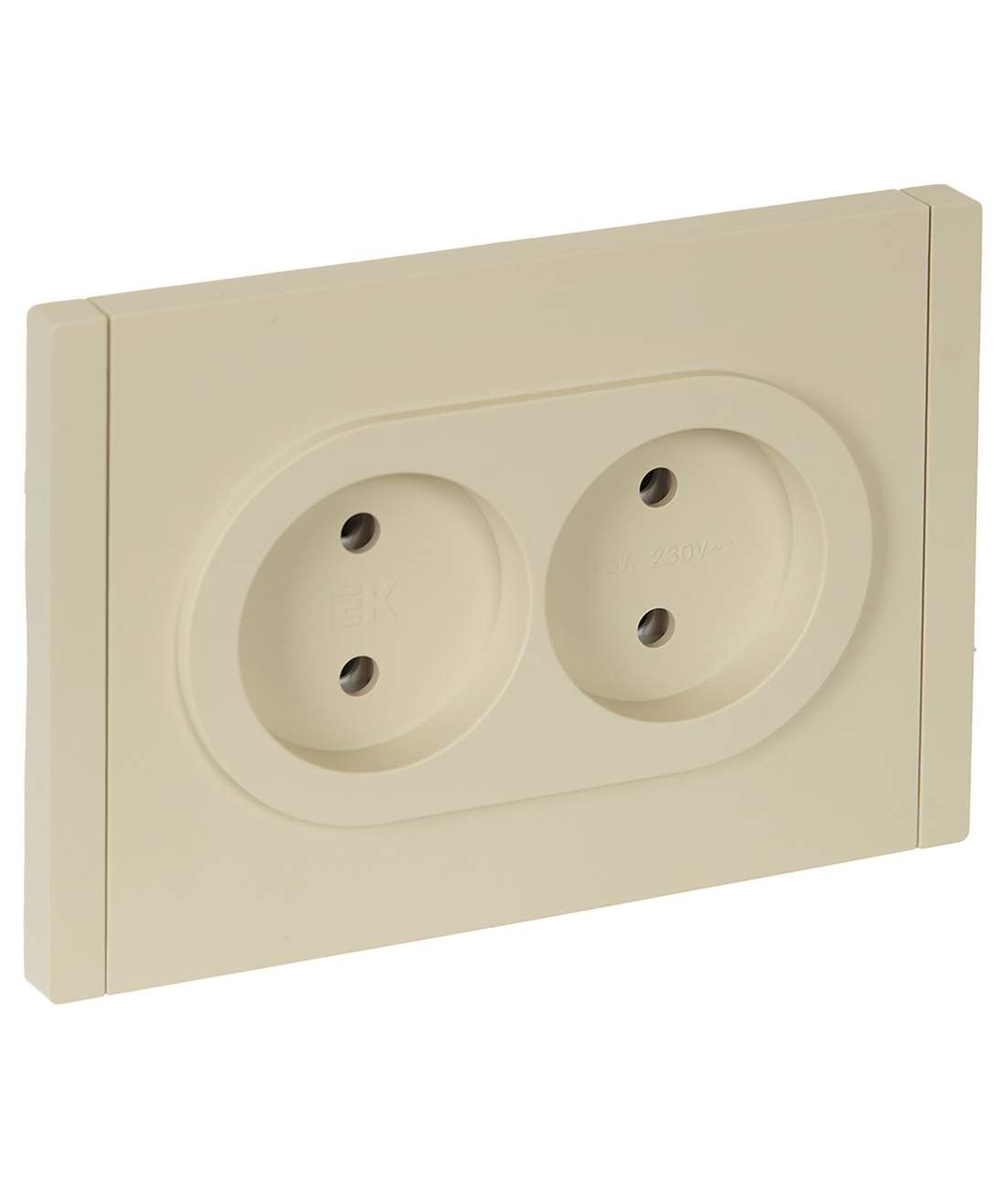 FORTE&PIANO Розетка 2-местная без заземления без защитных шторок безвинтовое крепление 10А FP426 ваниль IEK