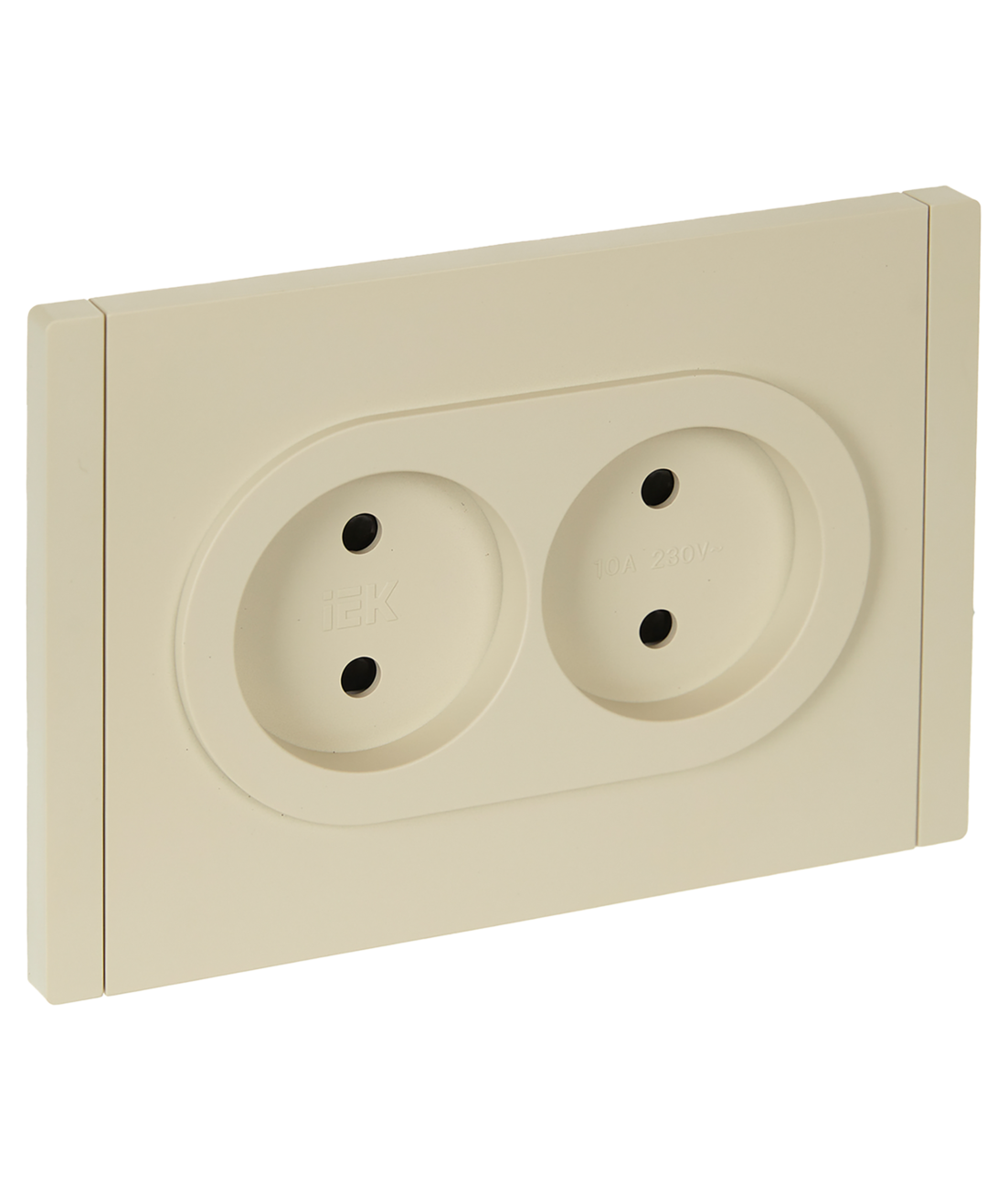 FORTE&PIANO Розетка 2-местная без заземления с защитными шторками безвинтовое крепление 10А FP425 ваниль IEK