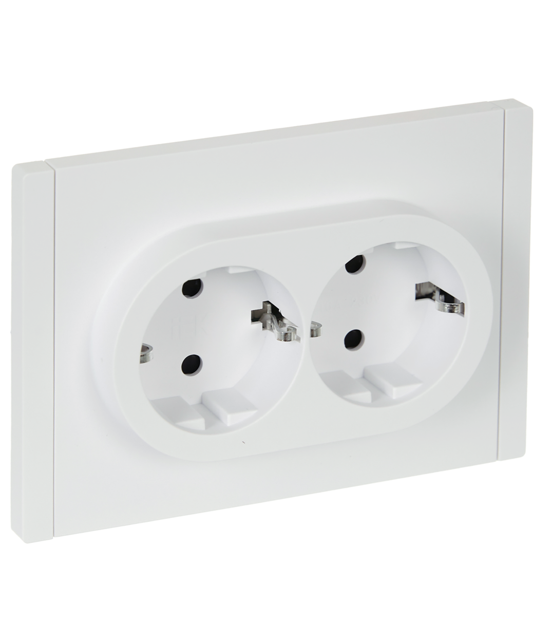 FORTE&PIANO Розетка 2-местная с заземлением с защитными шторками безвинтовое крепление 16А FP223 белый IEK