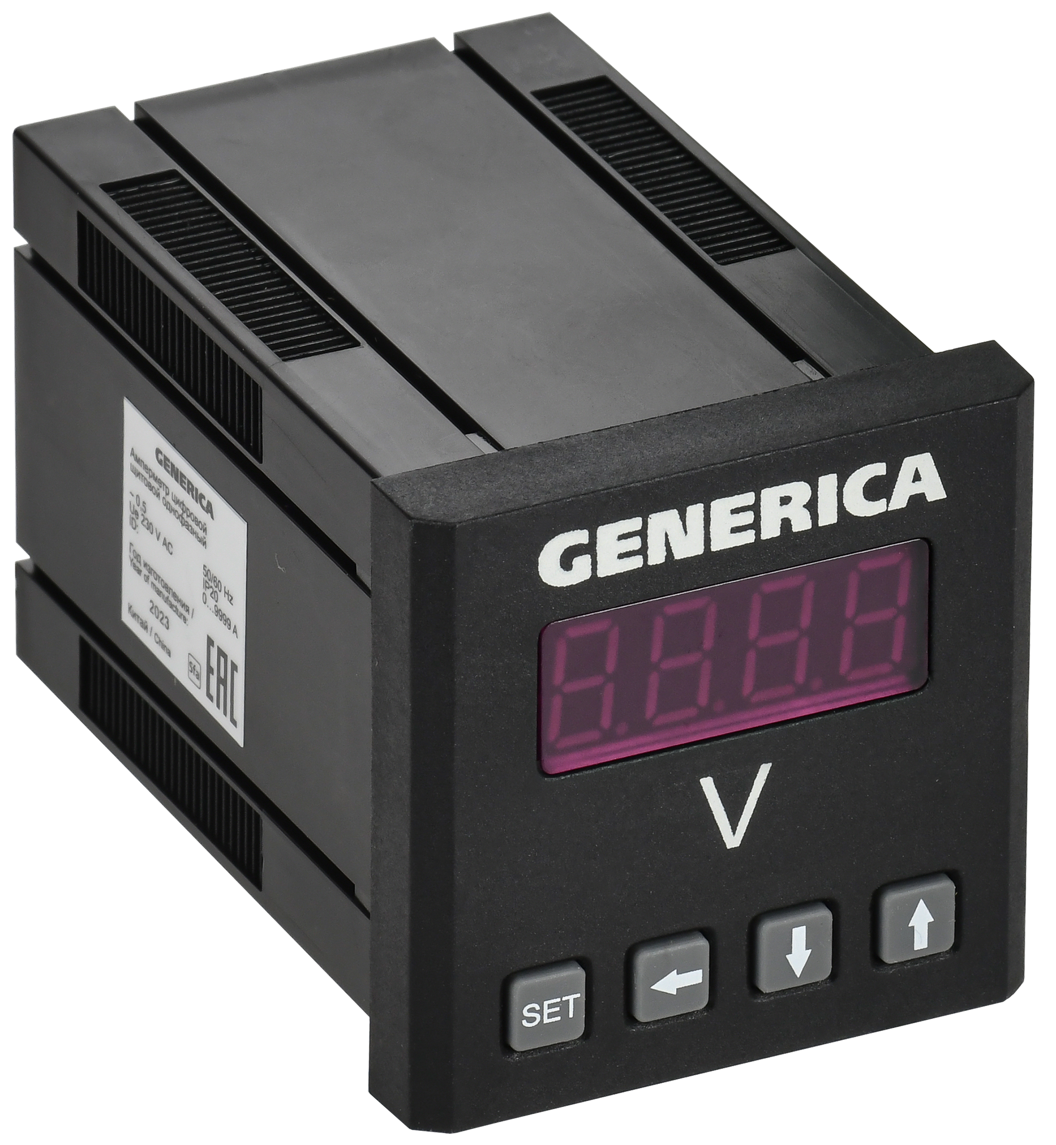 Вольтметр цифровой щитовой однофазный 48х48мм LED GENERICA