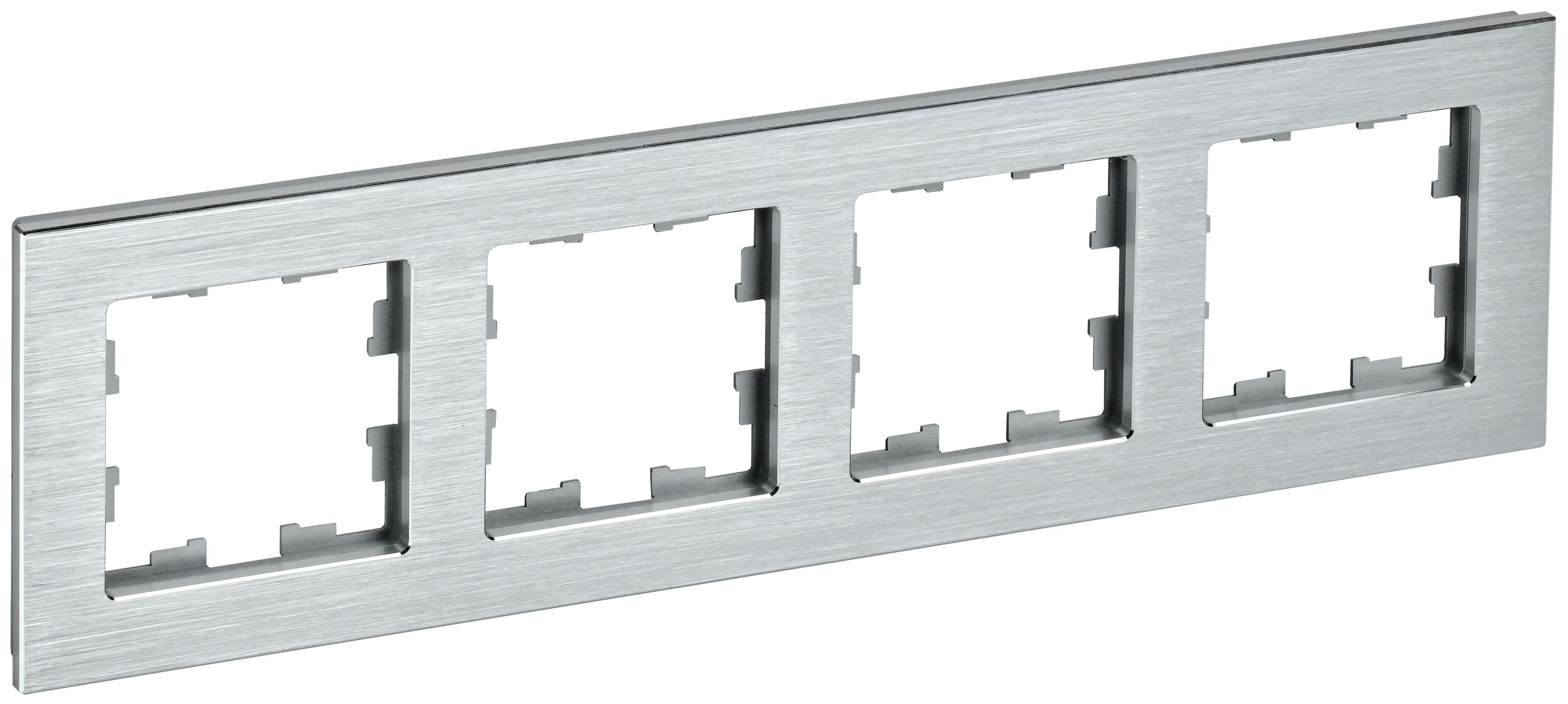 BRITE Рамка 4 поста РУ-4-1-БрА металл алюминий