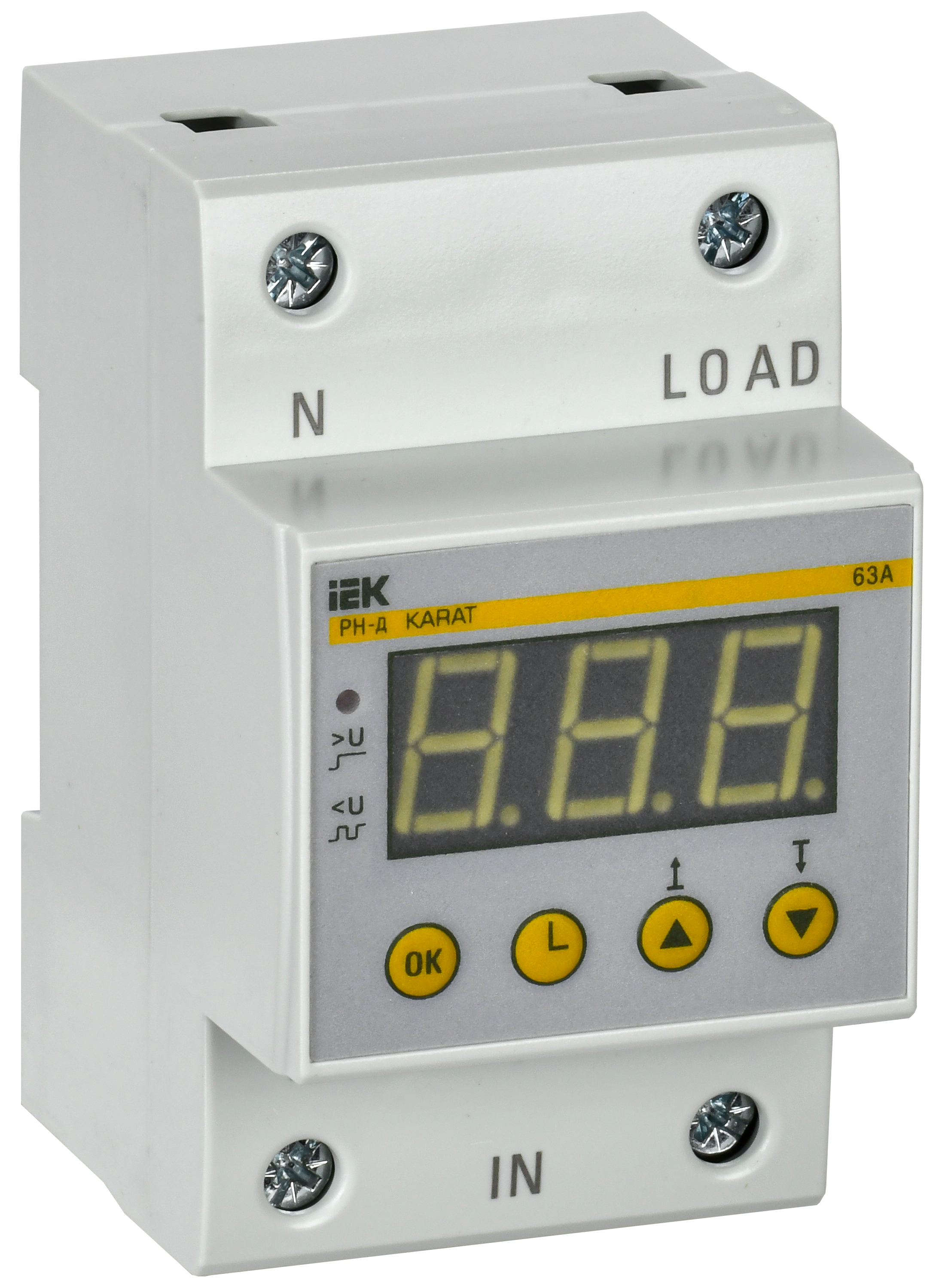 Реле напряжения РН-д 1-ф. 54 мм 63А