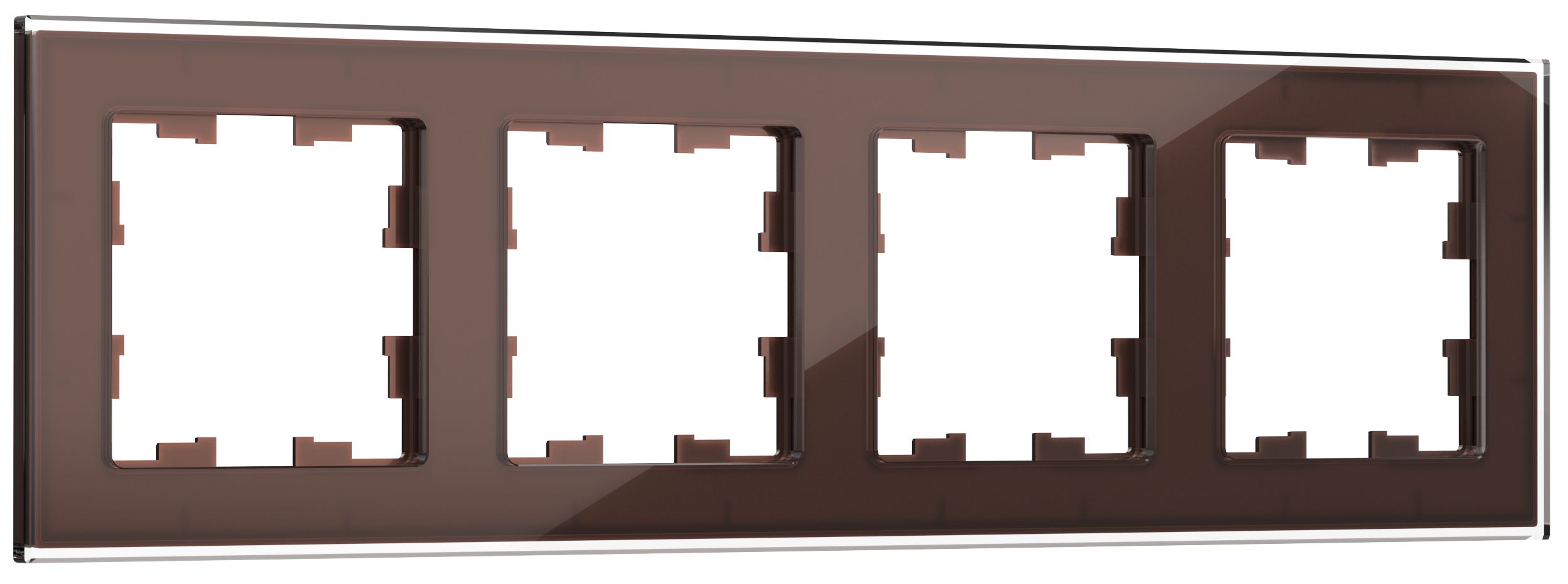 BRITE Рамка 4 поста РУ-4-2-БрТБ стекло бронза