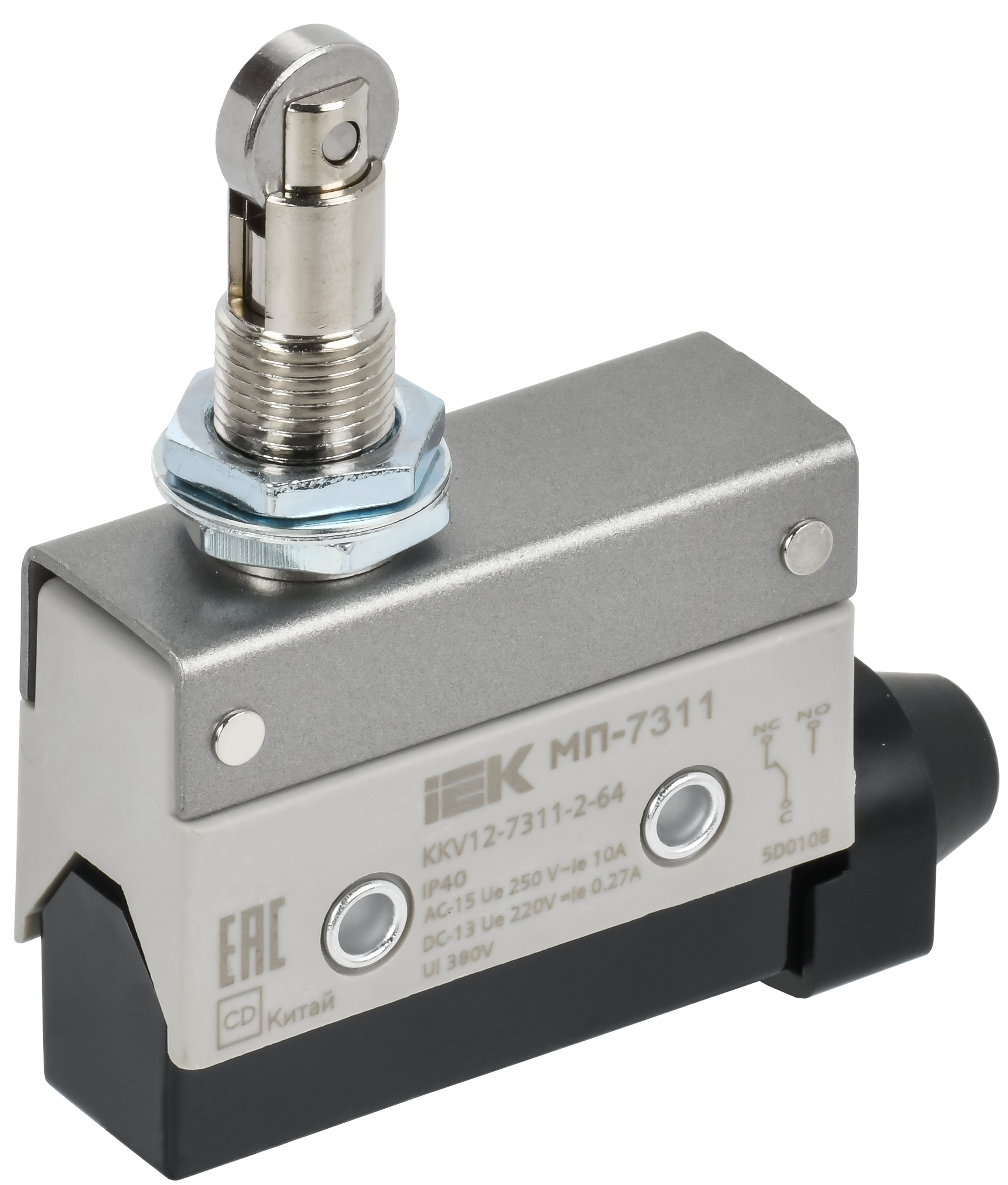 Микропереключатель концевой МП-7311 горизонтальный толкатель с нажимным роликом резьбовое крепление IP40