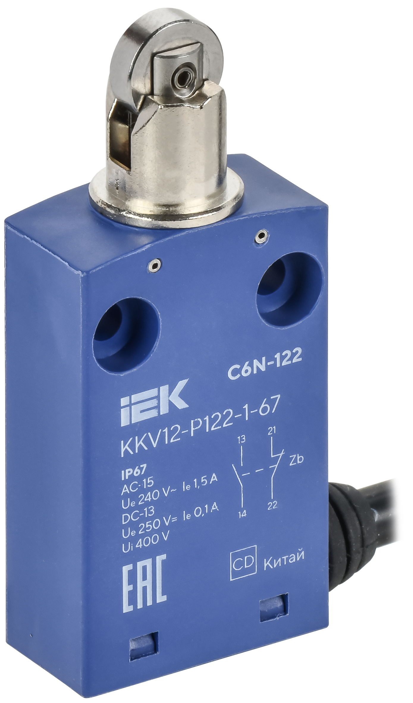 Выключатель концевой C6N-122 толкатель с нажимным роликом IP67