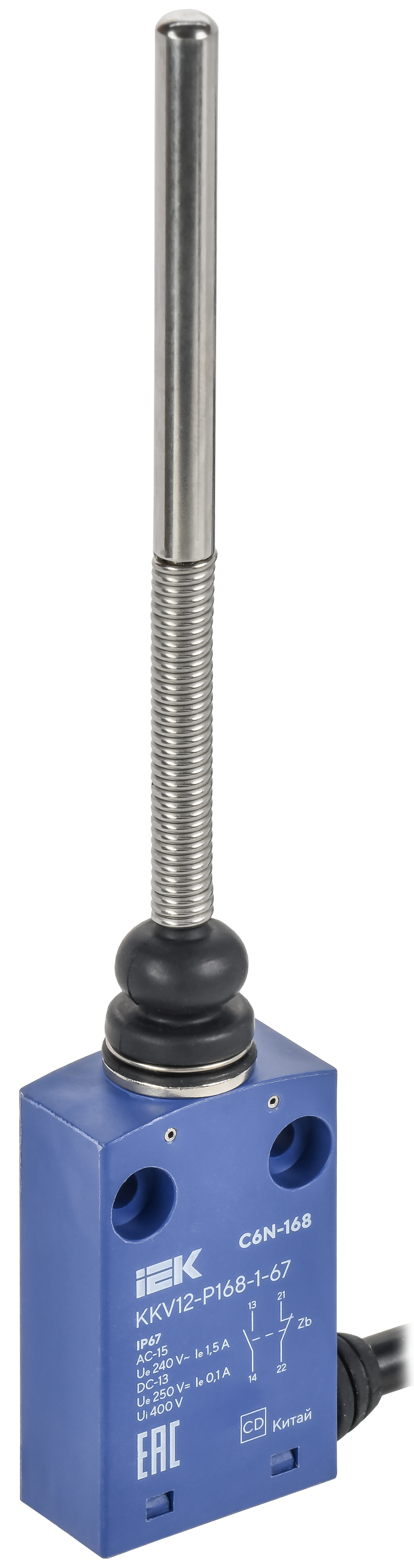 Выключатель концевой C6N-168 пружинный стержень с металлическим наконечником IP67