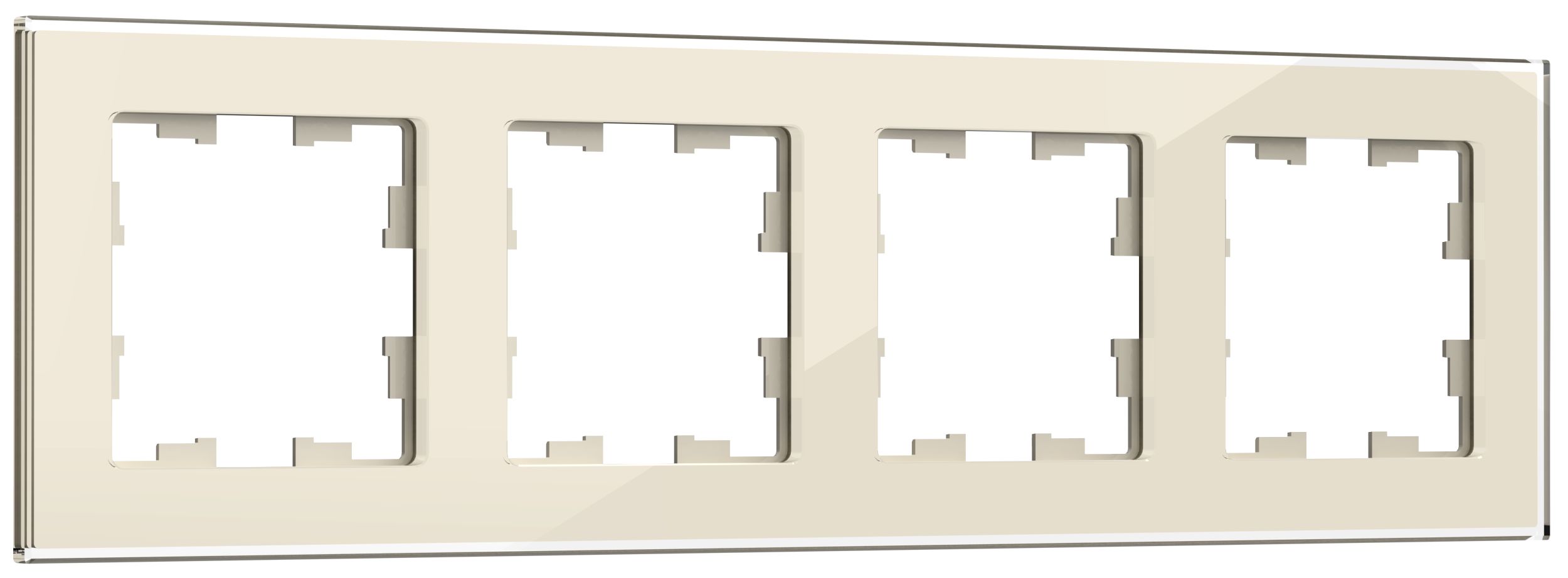 BRITE Рамка 4 поста РУ-4-2-БрВа стекло ванильный