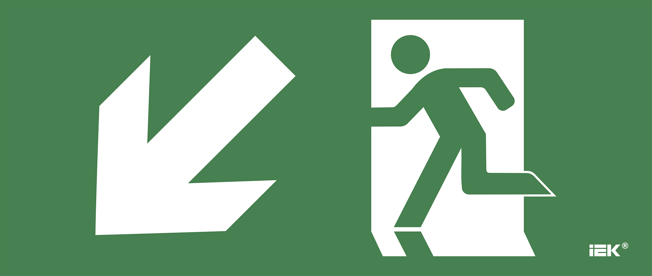 Этикетка самоклеющаяся 330х140 мм Фигура/стрелка вниз влево