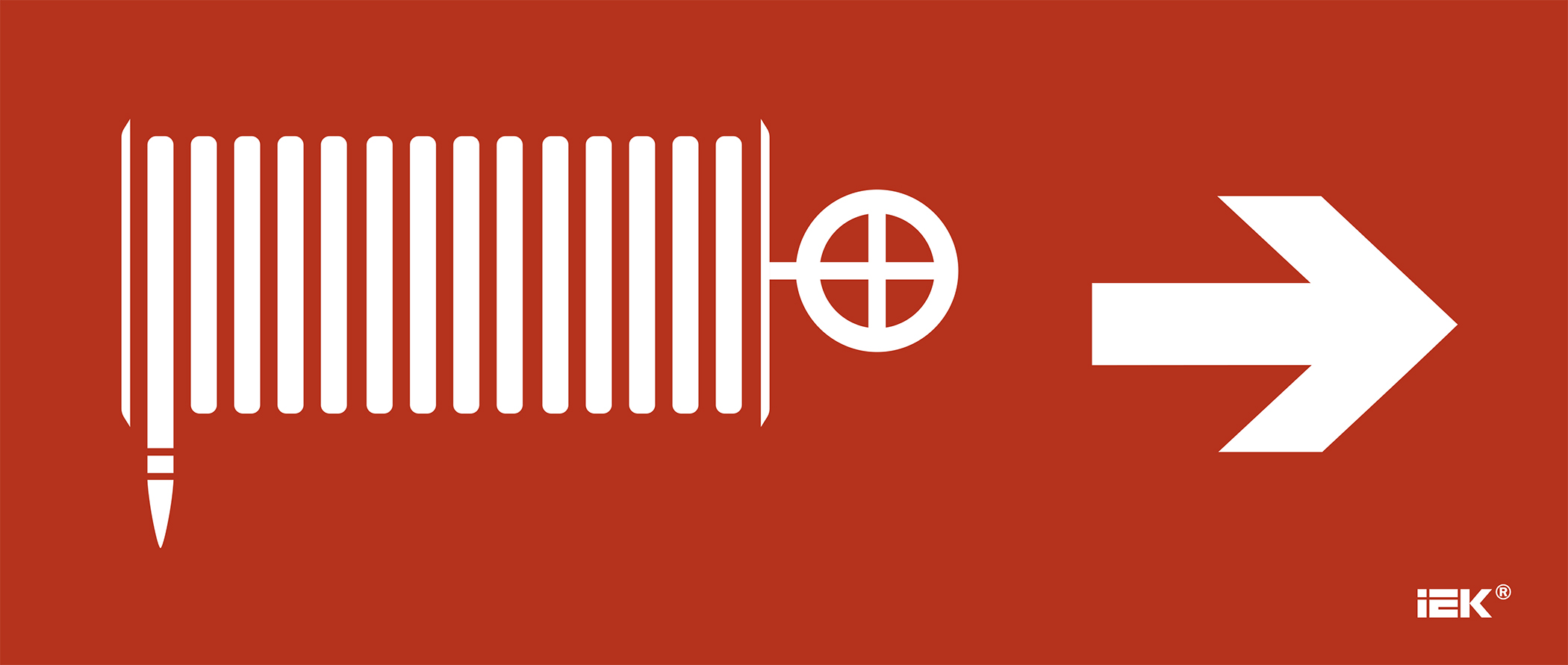 Этикетка самоклеющаяся 330х140 мм Пожарный кран/стрелка направо