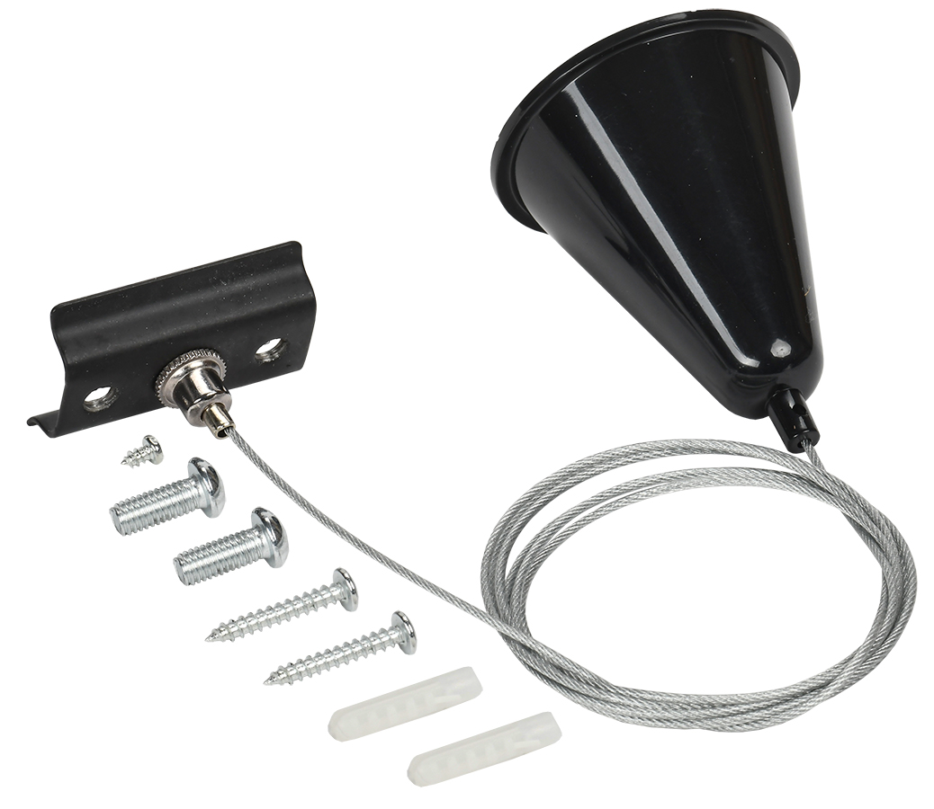 Комплект подвеса монтажный для шинопровода с тросом 1,5 м черный