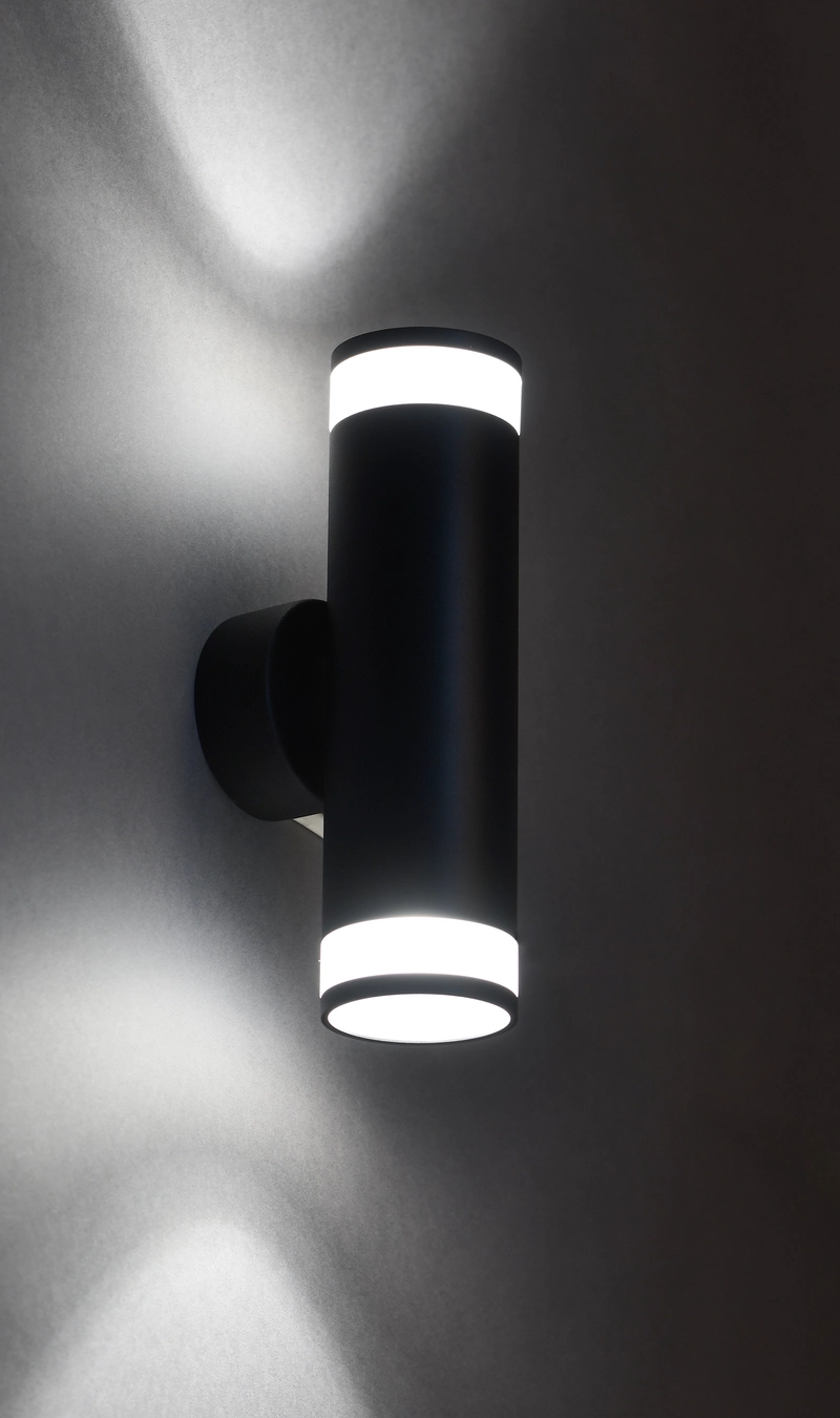 Светильник декоративный 4009 вверх/вниз накладной настенный под лампу 2хGU10 черный