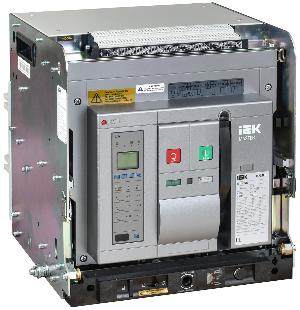 Выключатель автоматический воздушный переменного тока ВА77 выдвижного исполнения 3 полюса типоразмер F 85кА 3200А EA