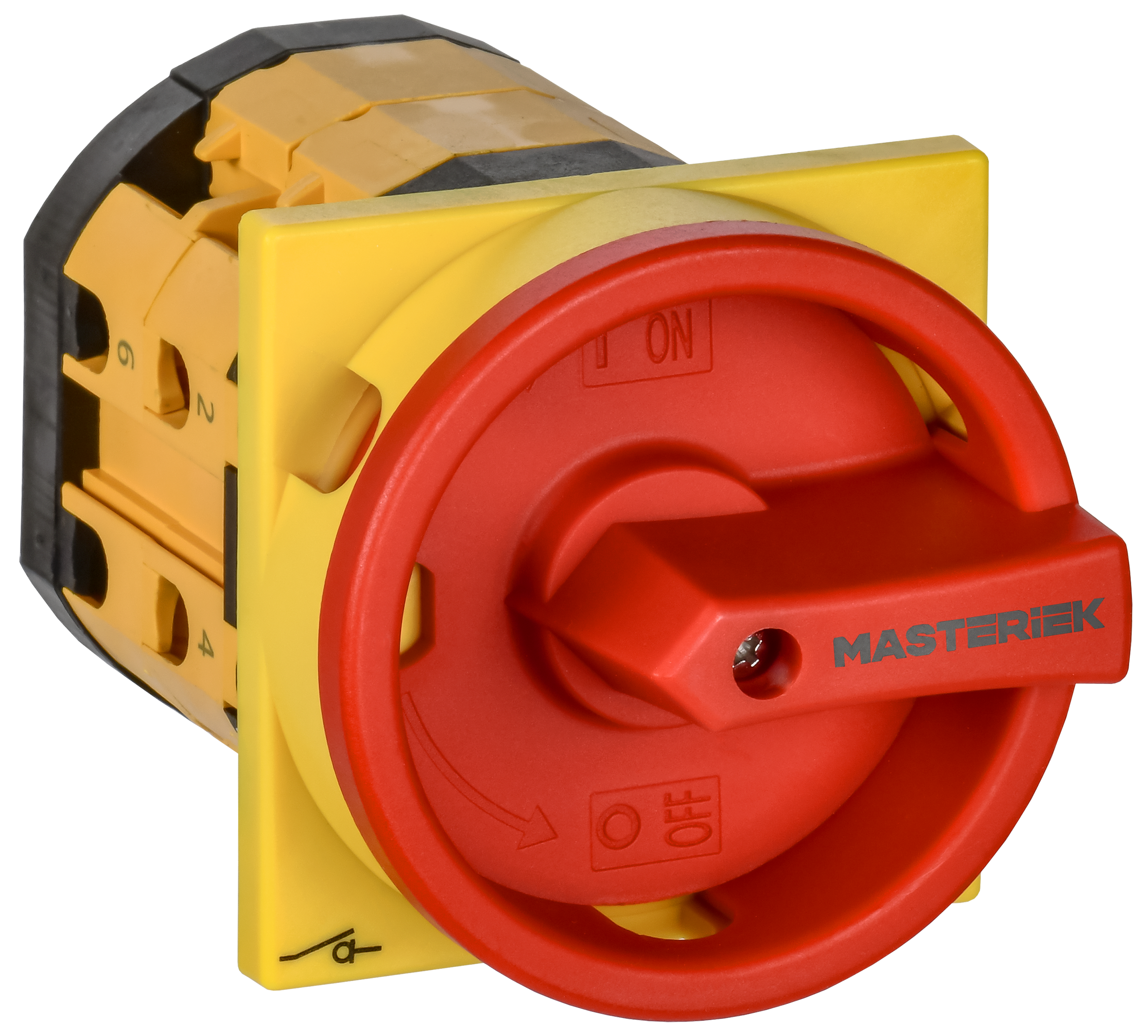 Переключатель кулачковый закрытая рукоятка аварийная 25А схема 10