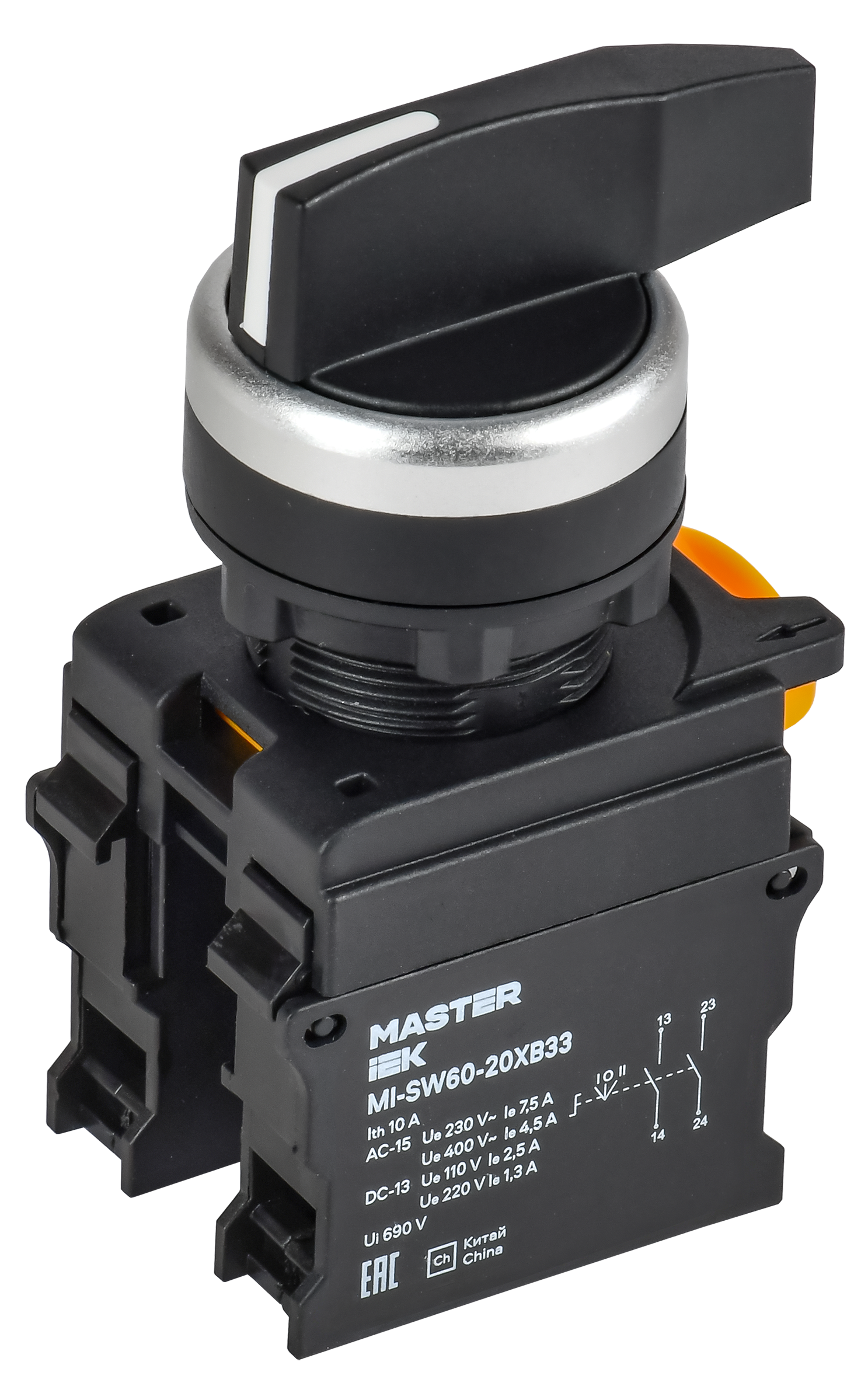 Переключатель длин. ручка 3 полож. возвр. 2NO MASTER