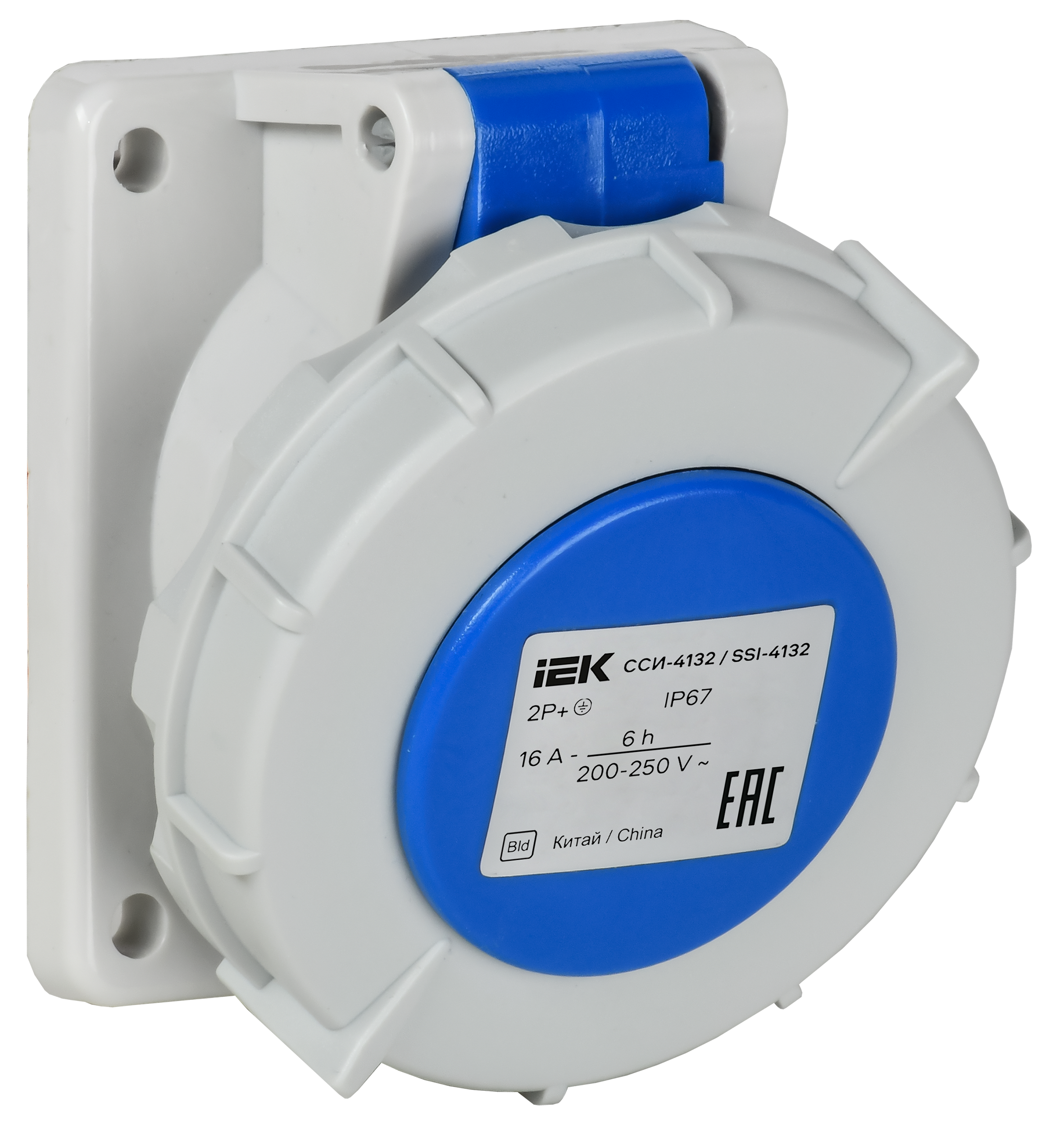 Розетка встраиваемая ССИ-4132 16А-6ч/220В 2P+PE IP67 IEK