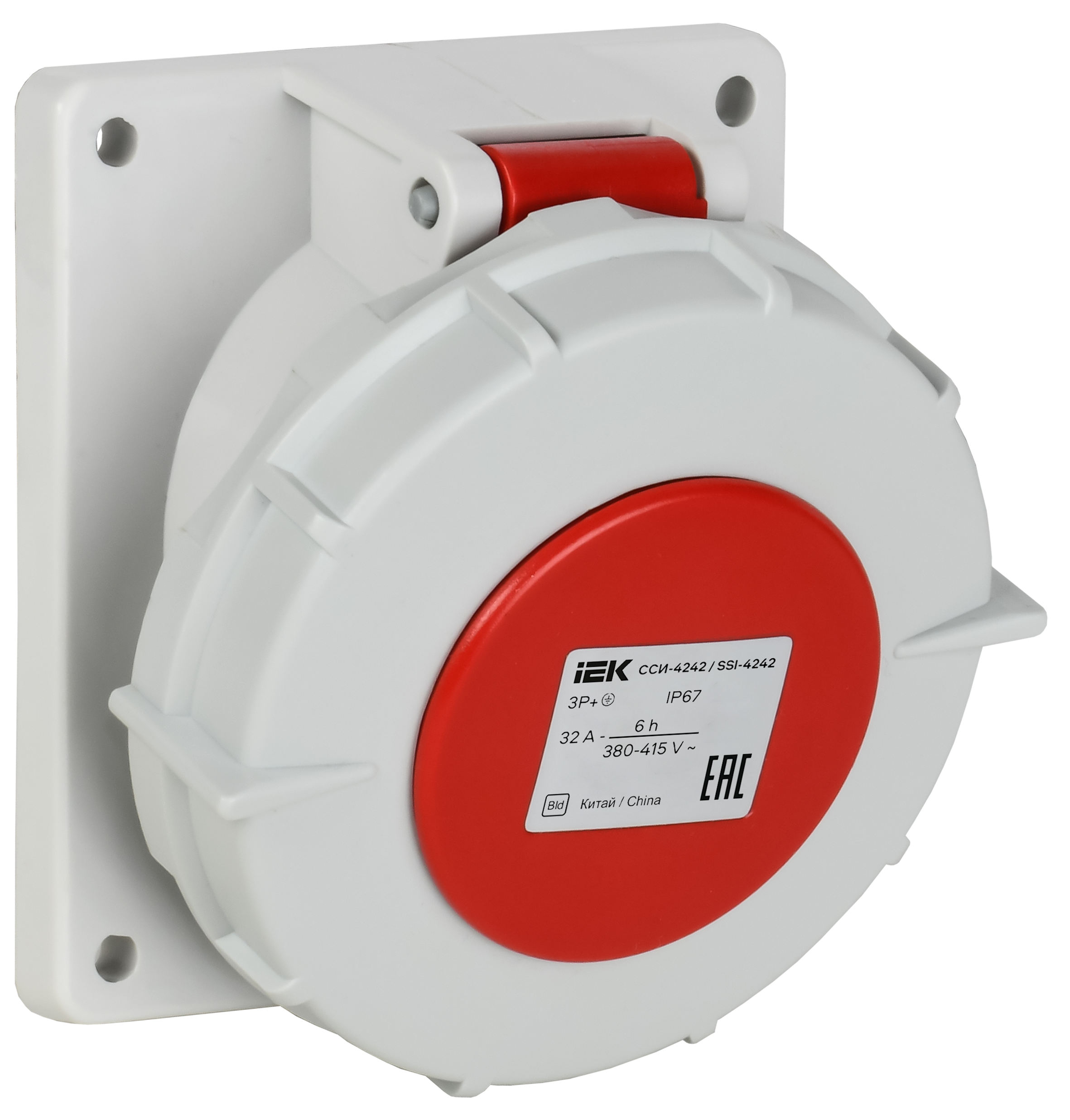 Розетка встраиваемая ССИ-4242 32А-6ч/380В 3P+PE IP67 IEK
