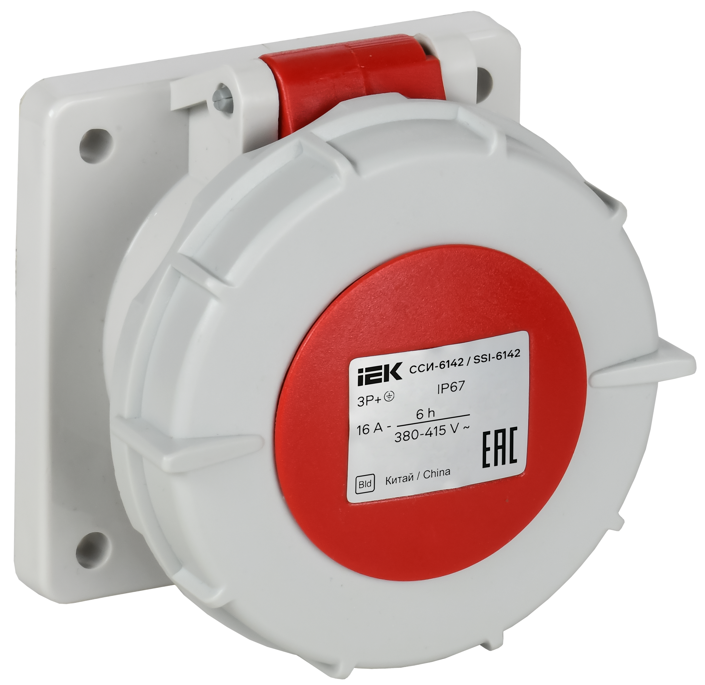 Розетка встраиваемая прямаяССИ-6142 16А-6ч 380В 3P+PE IP67 IEK