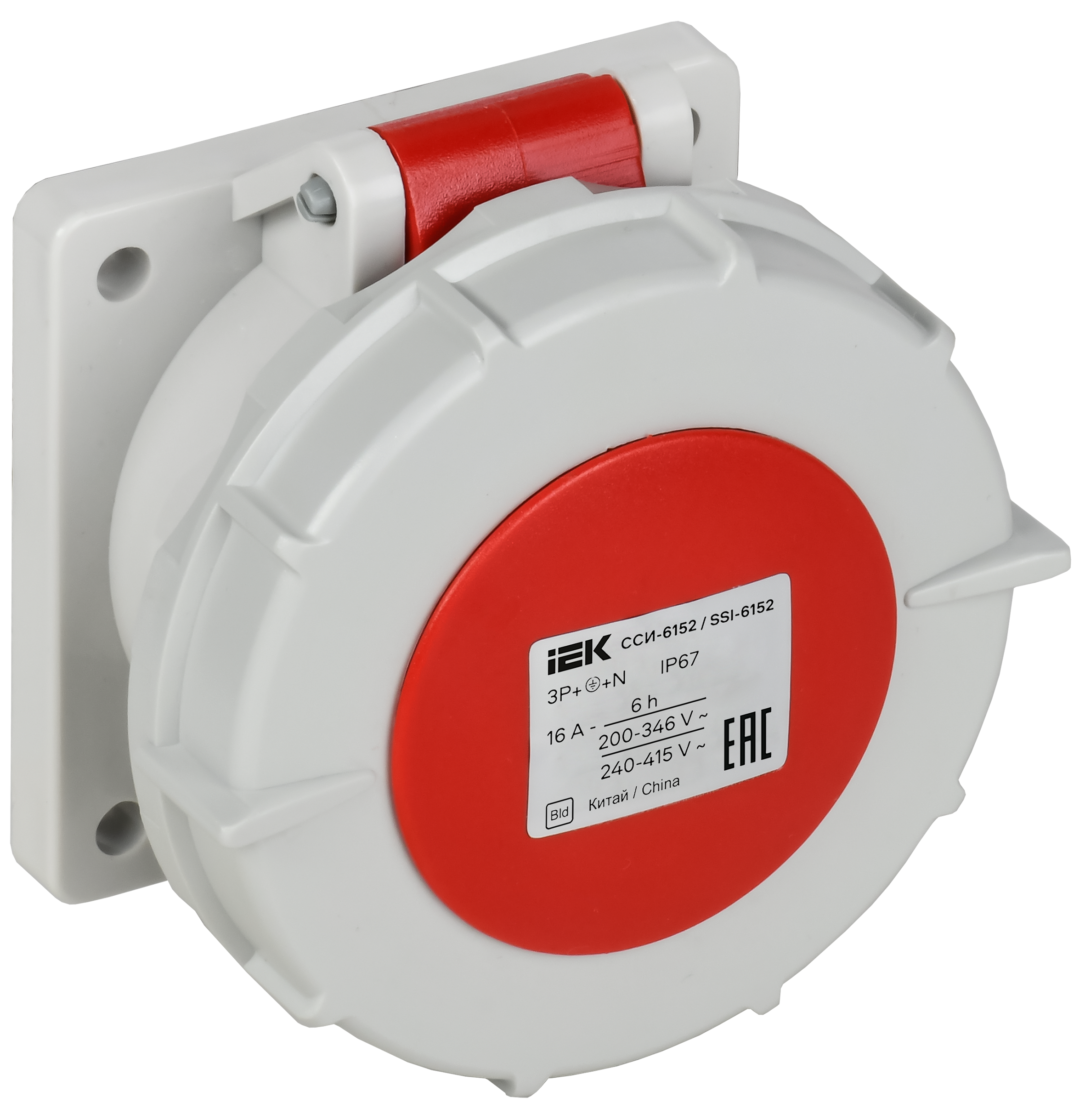 Розетка встраиваемая прямаяССИ-6152 16А-6ч 380В 3P+PE+N IP67 IEK