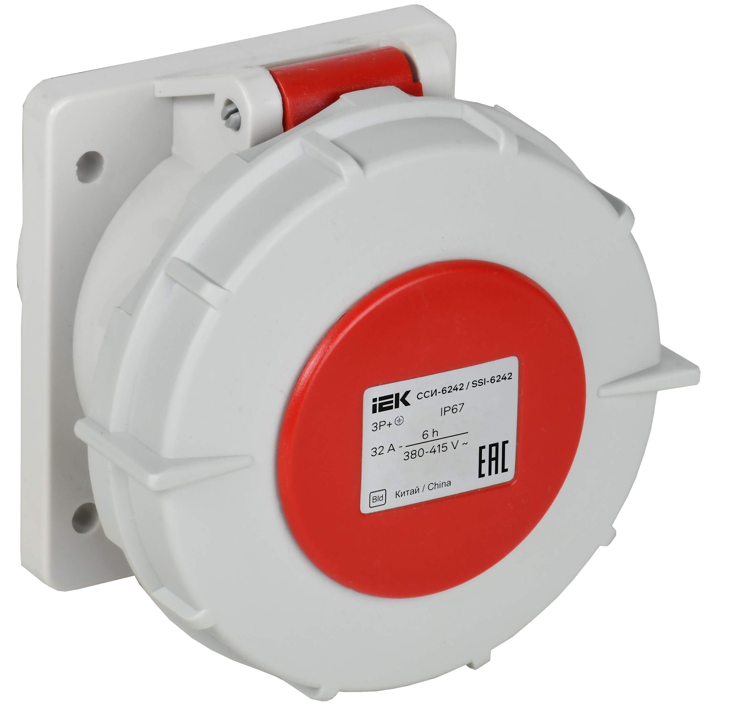 Розетка встраиваемая прямаяССИ-6242 32А-6ч 380В 3P+PE IP67 IEK
