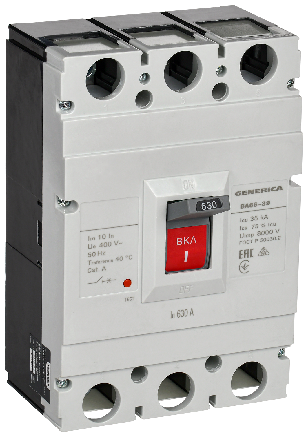 Выключатель автоматический ВА66-39 3Р 630А 35кА GENERICA